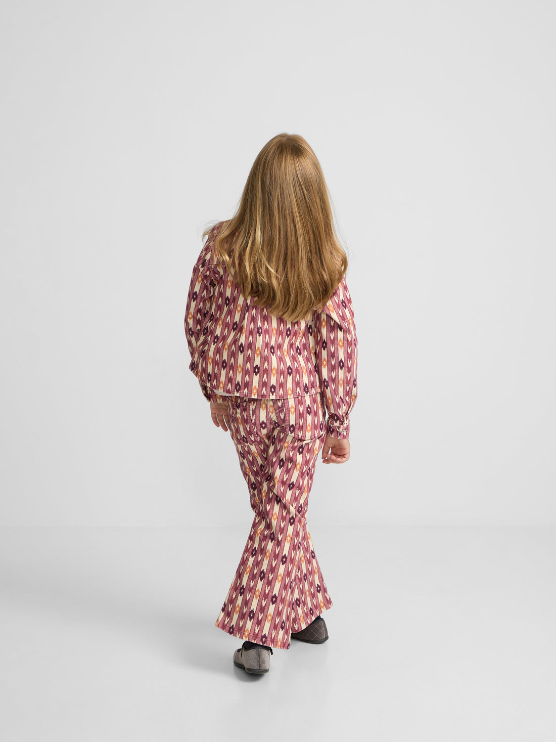 Pantalon girl pana estampado ikat rosa