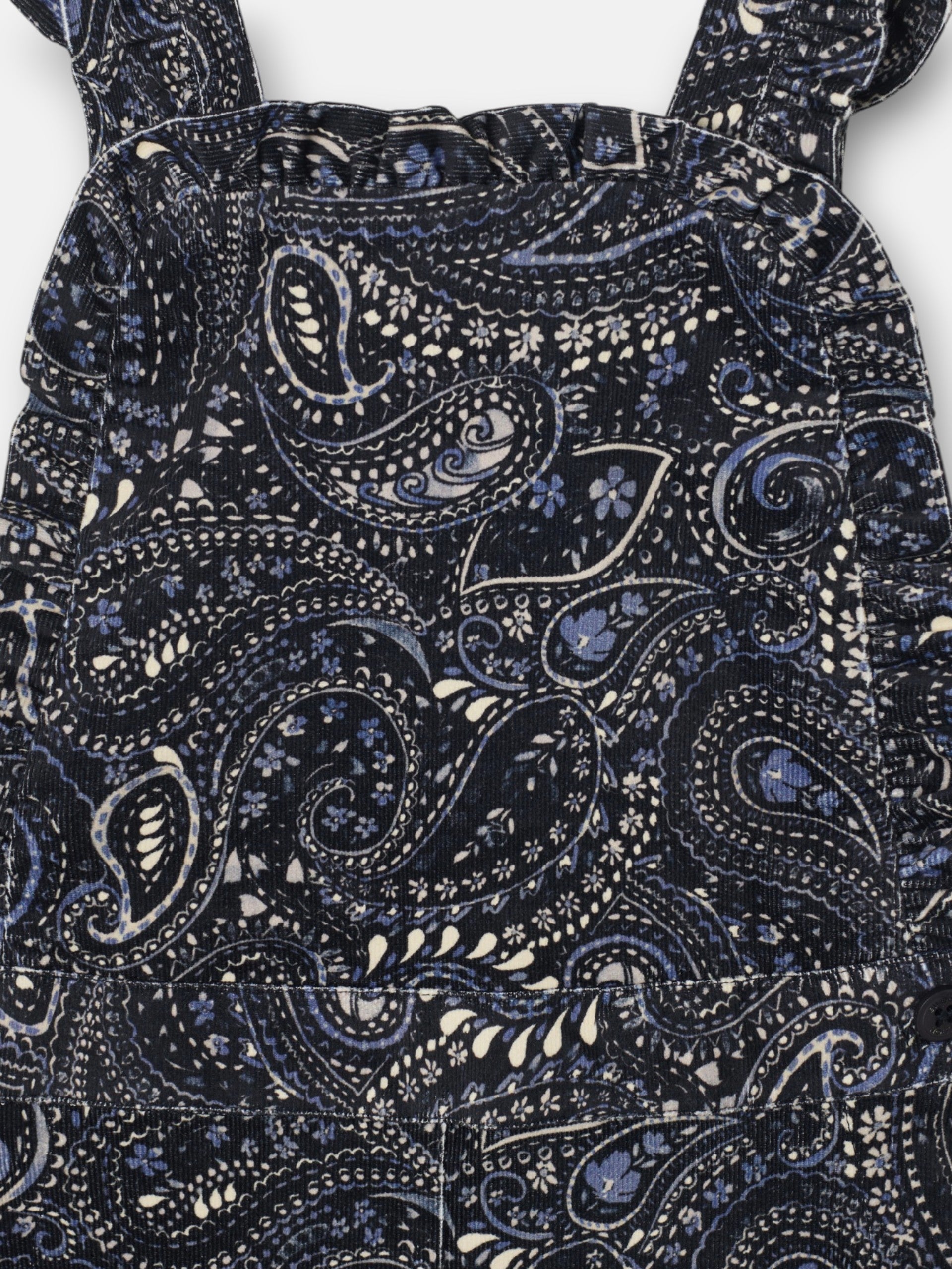 Salopette fille micropana imprimé paisley bleu