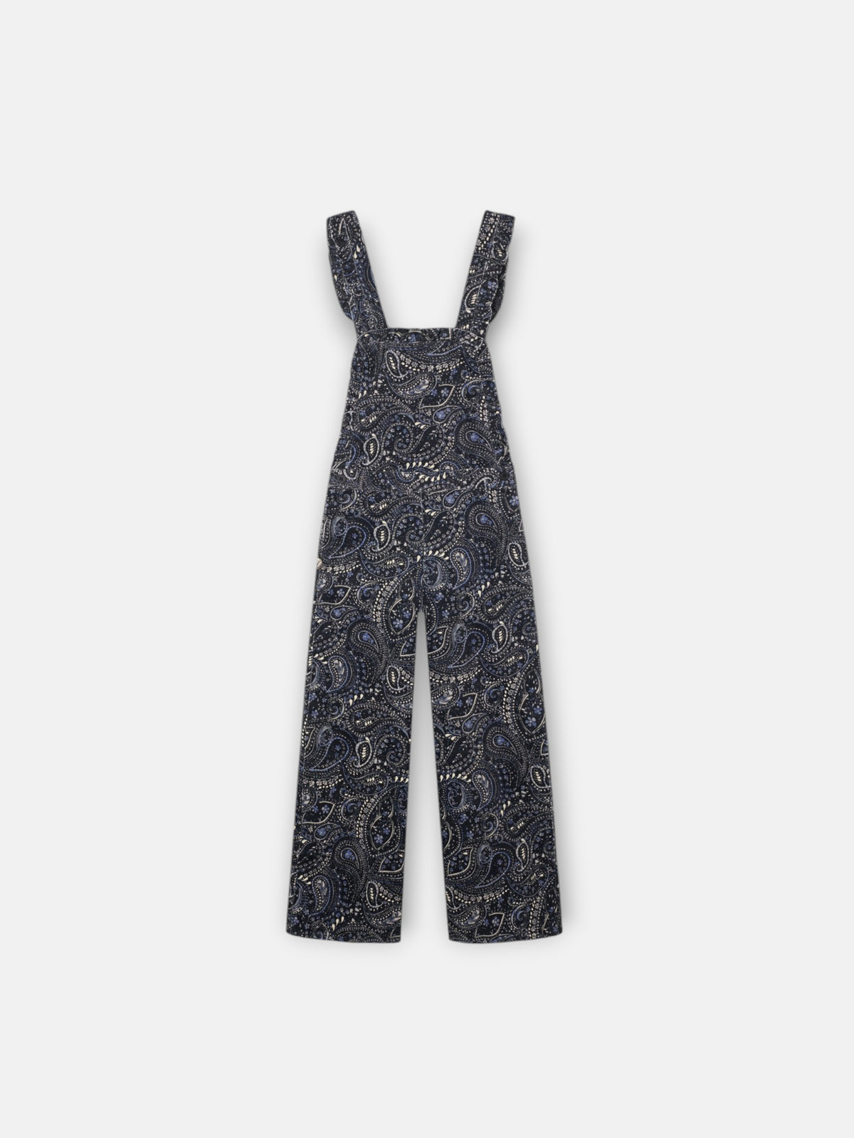 Girl's blue paisley print micro-corduroy dungarees