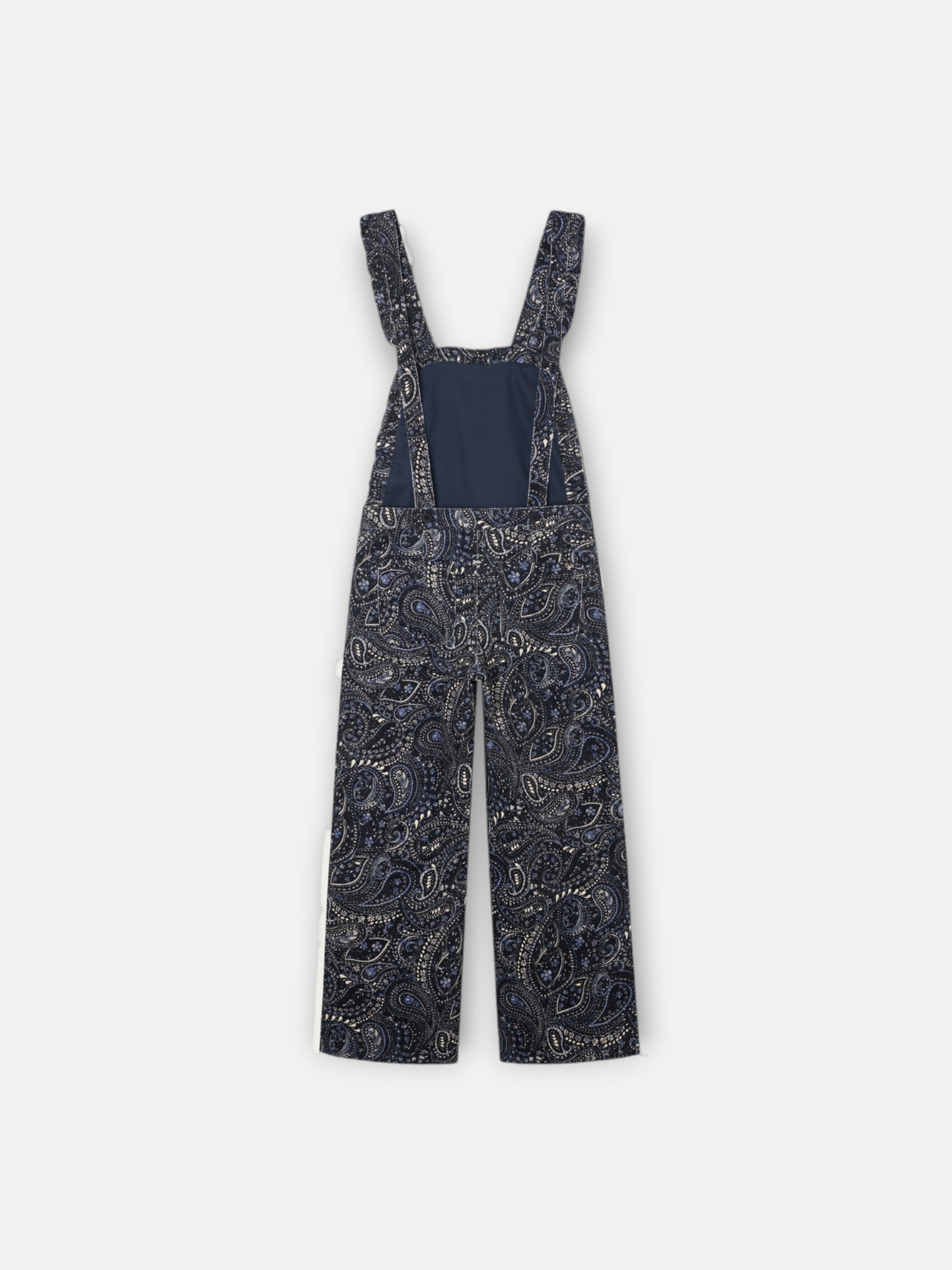 Salopette fille micropana imprimé paisley bleu