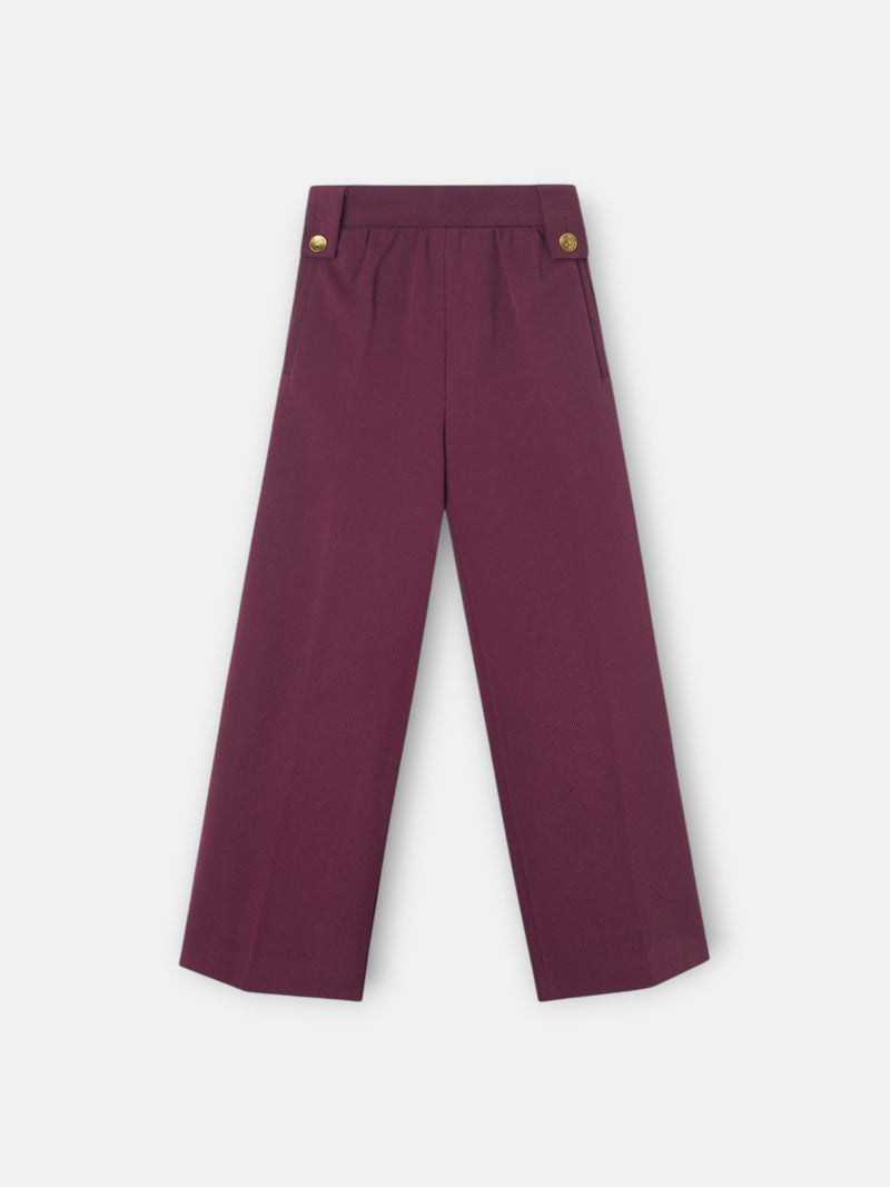 Calças culotte menina beringela