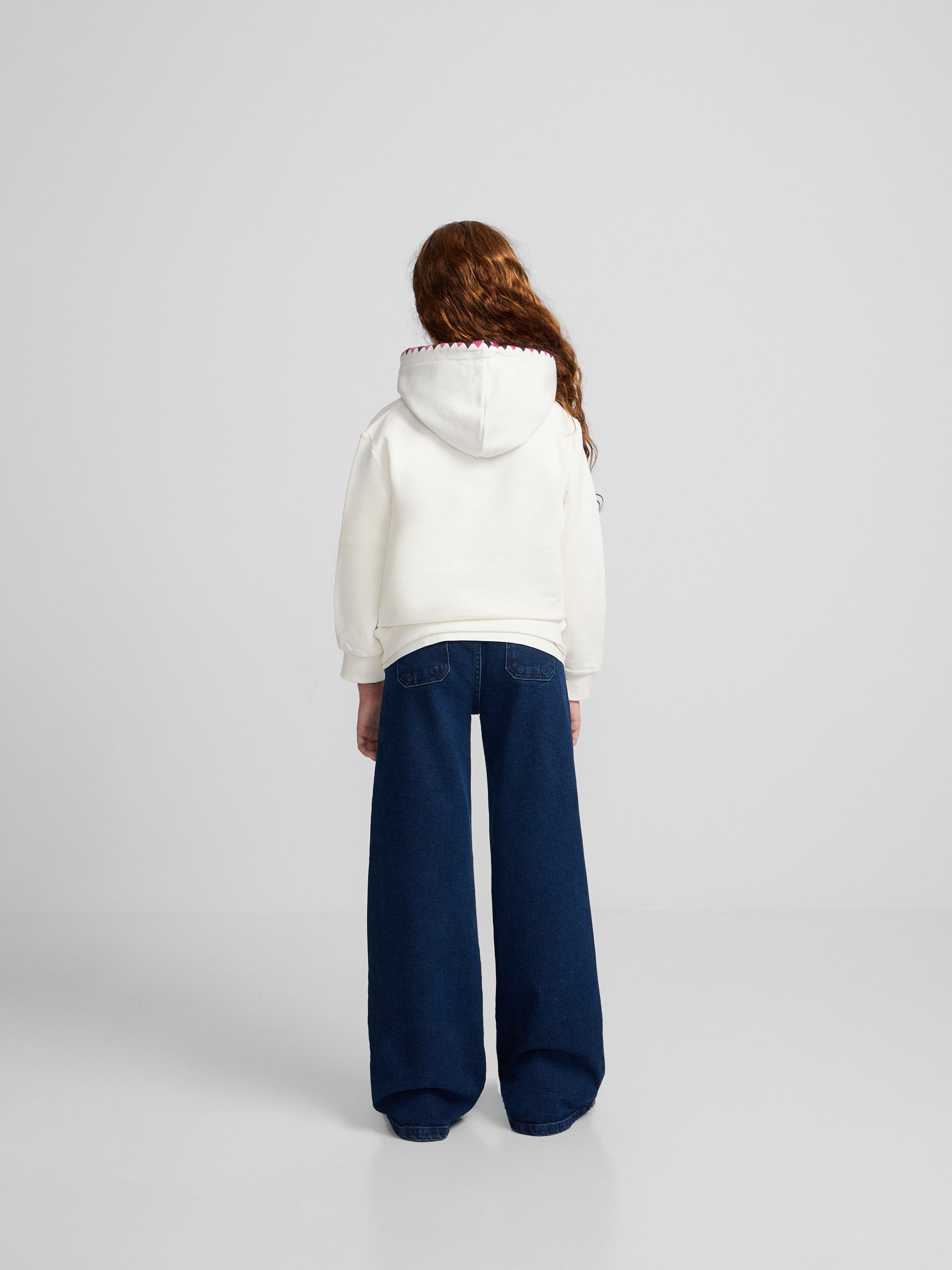 Girl's hoodie with racket print in raw color