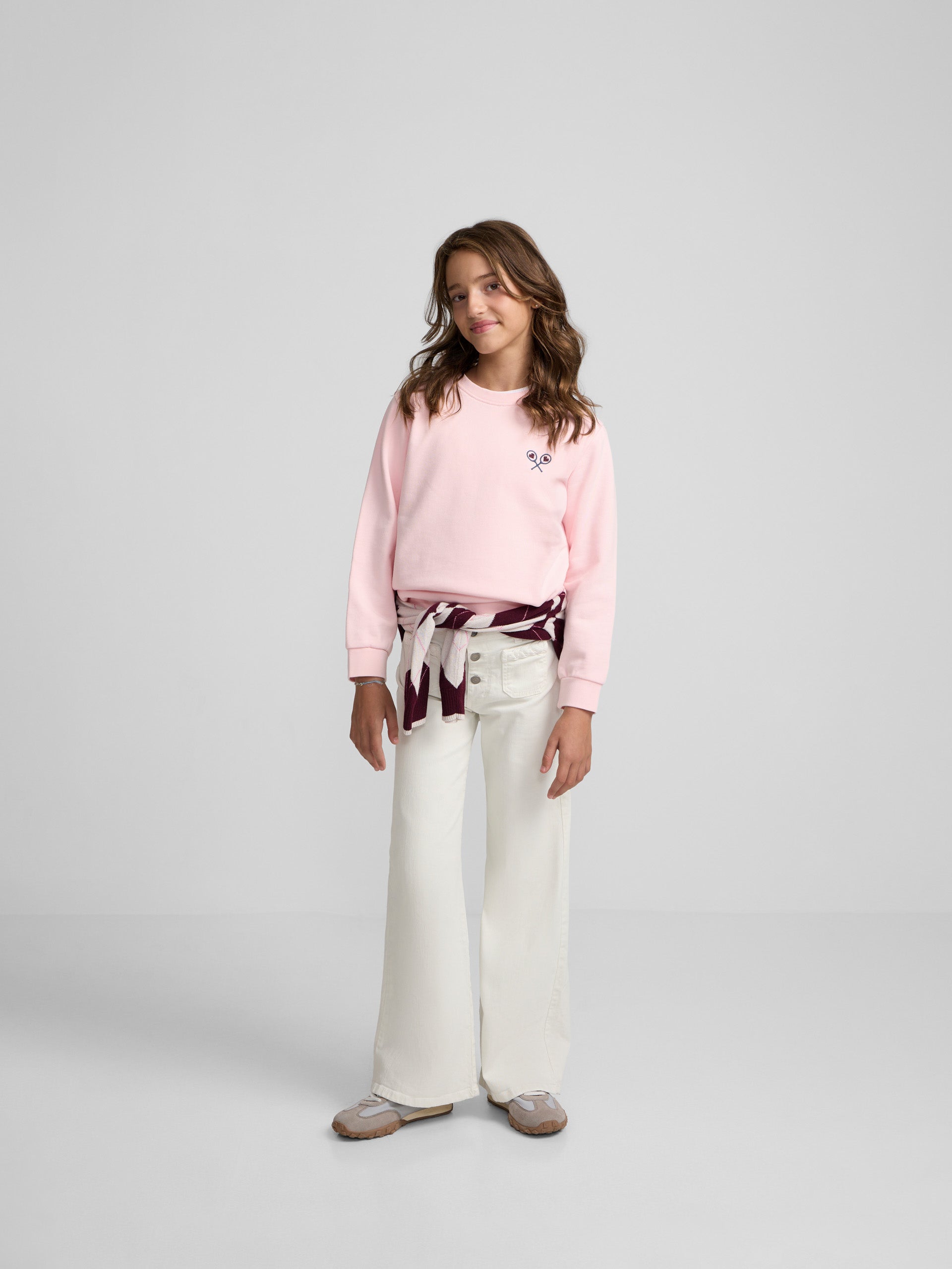 Sweat-shirt fille lucky love rose