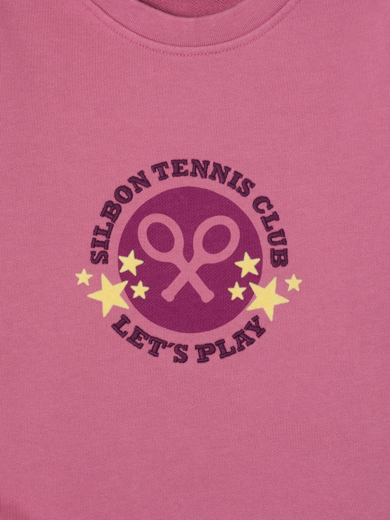 Sweat-shirt fille tennis club rose