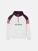 Sudadera girl cuello alto tricolor rosa y crudo