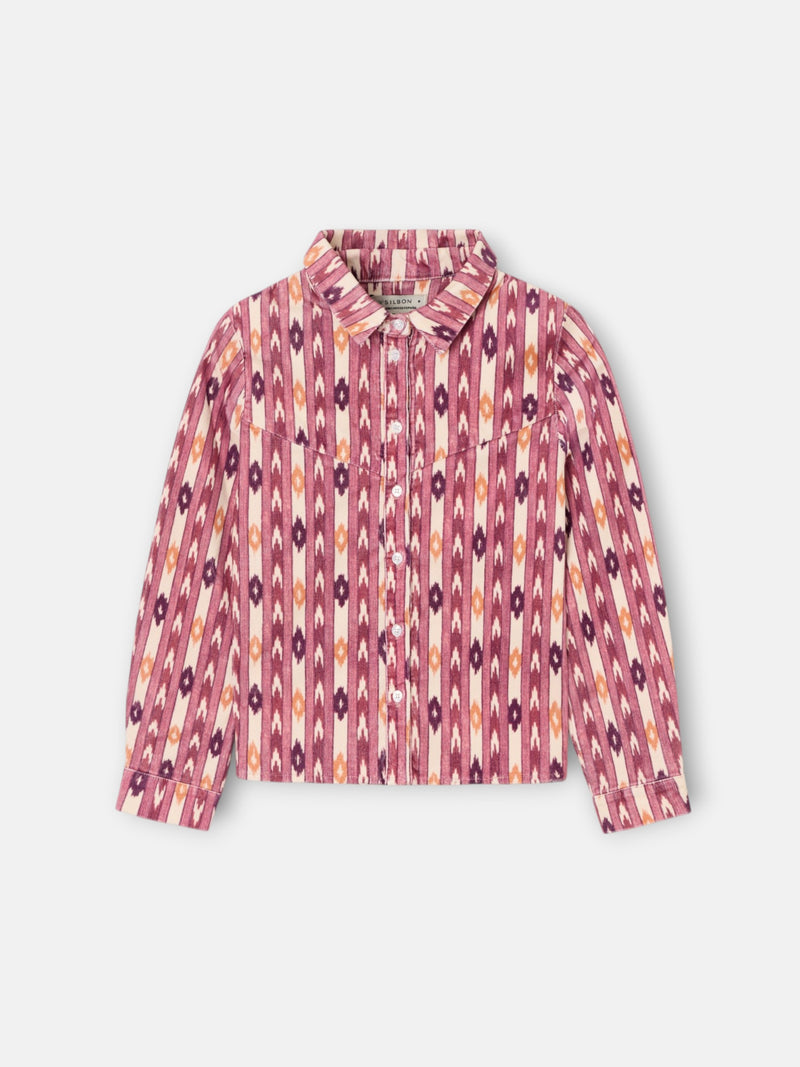 Camisa girl pana estampado ikat rosa