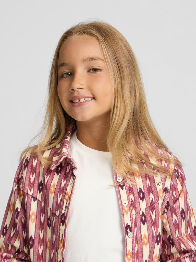 Camisa girl pana estampado ikat rosa