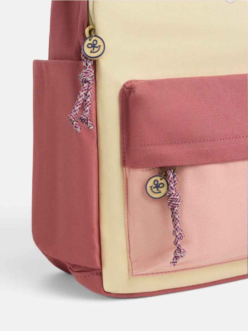Mochila girl tricolor amarillo y rosa