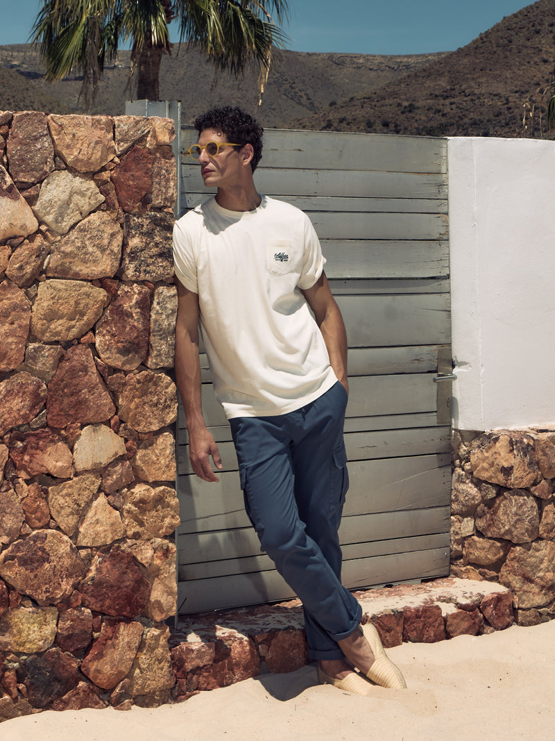 Pantalon de sport jogger cargo bleu indigo