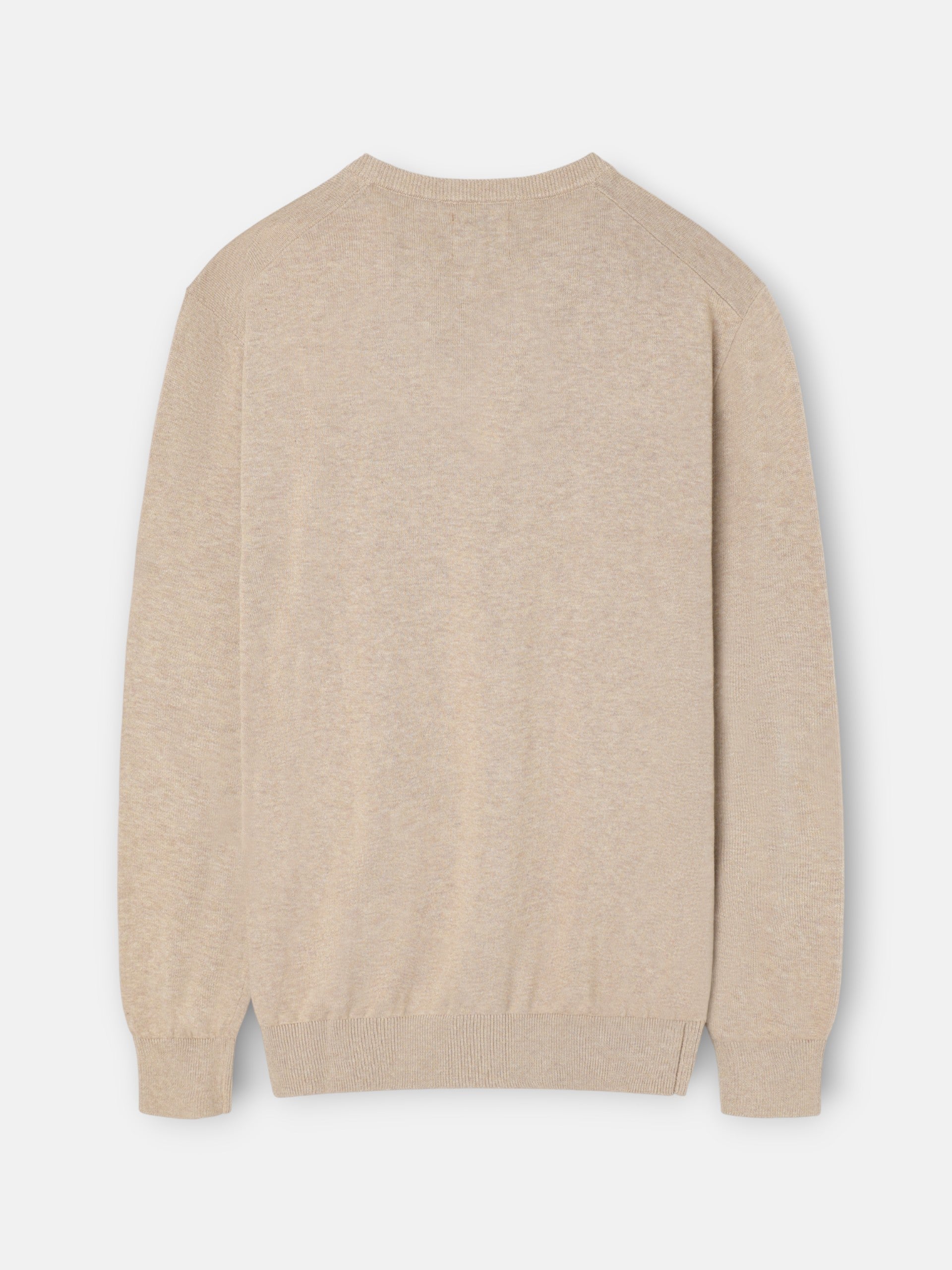 Jersey liso cuello pico marron claro