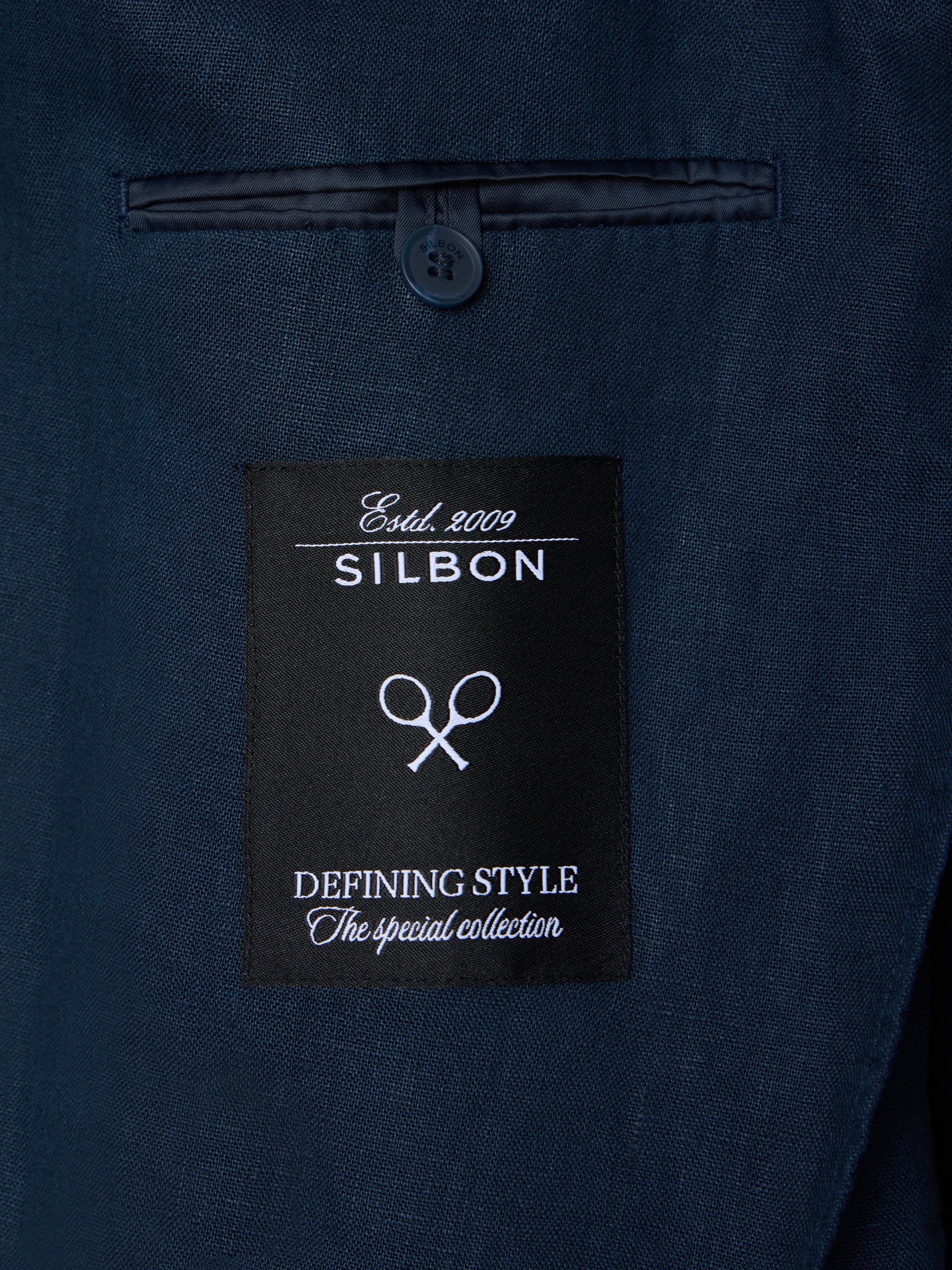 Navy blue comfort double-breasted jacket