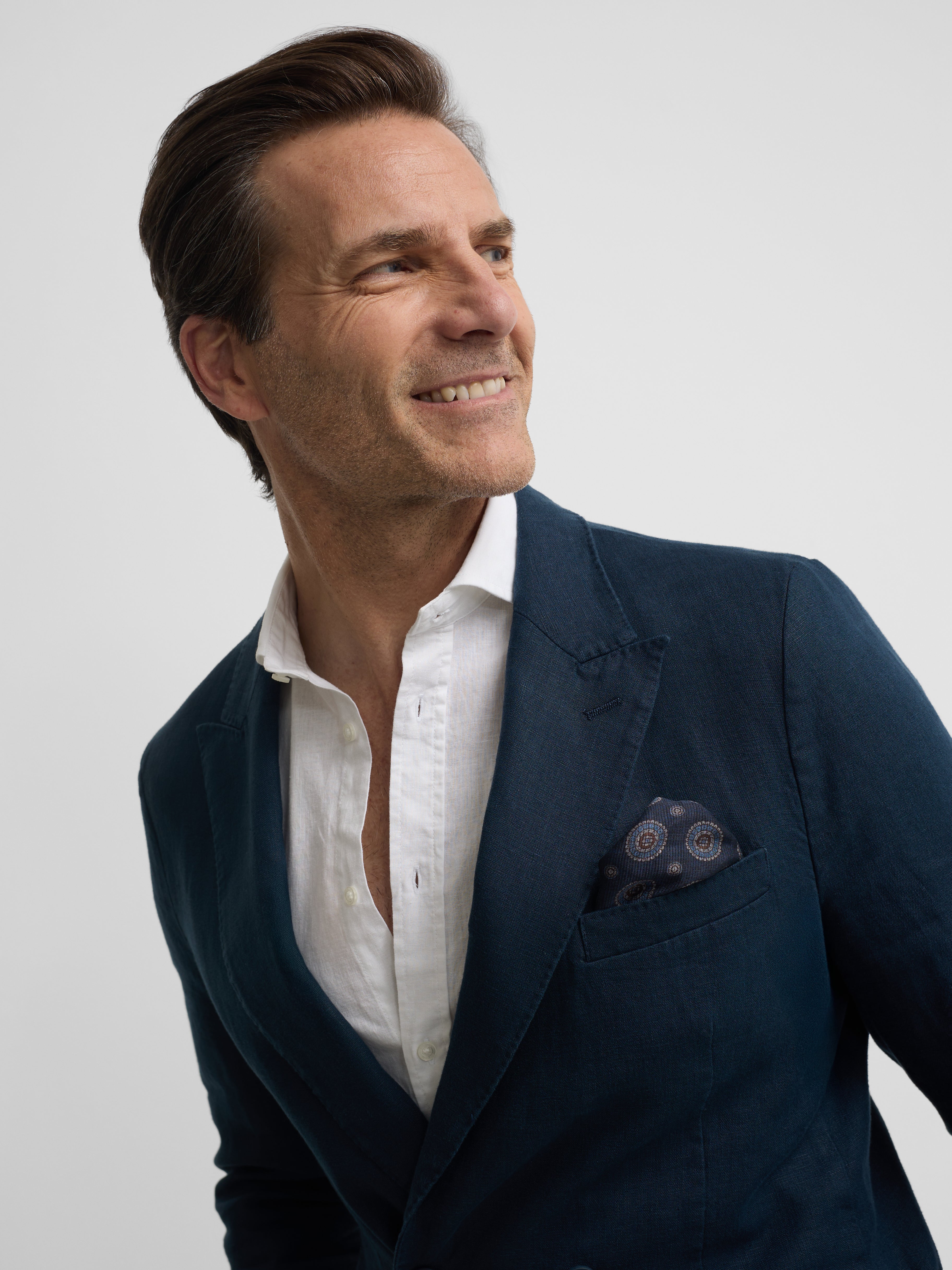 Blazer cruzado comfort azul navy