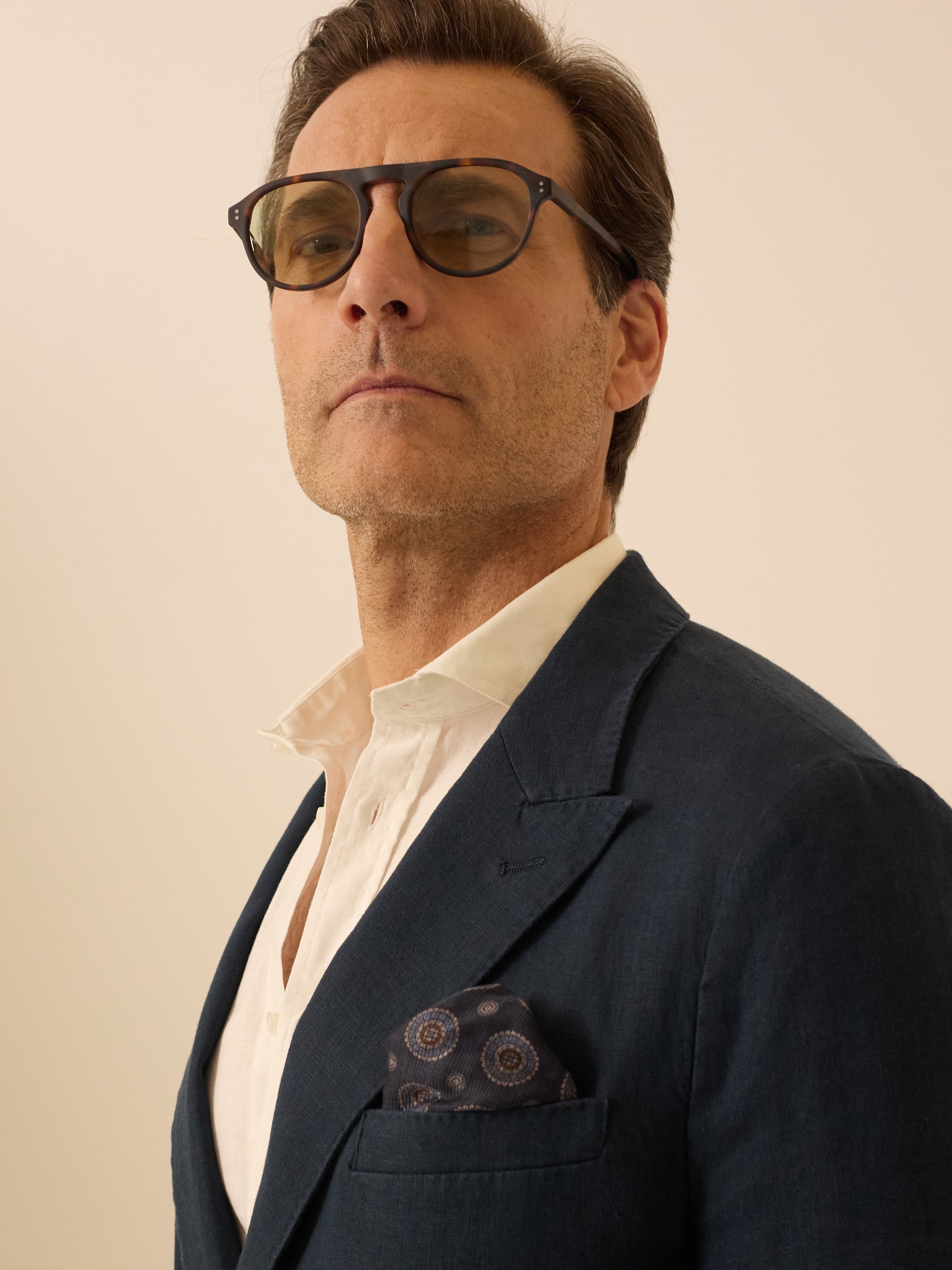 Blazer cruzado comfort azul navy