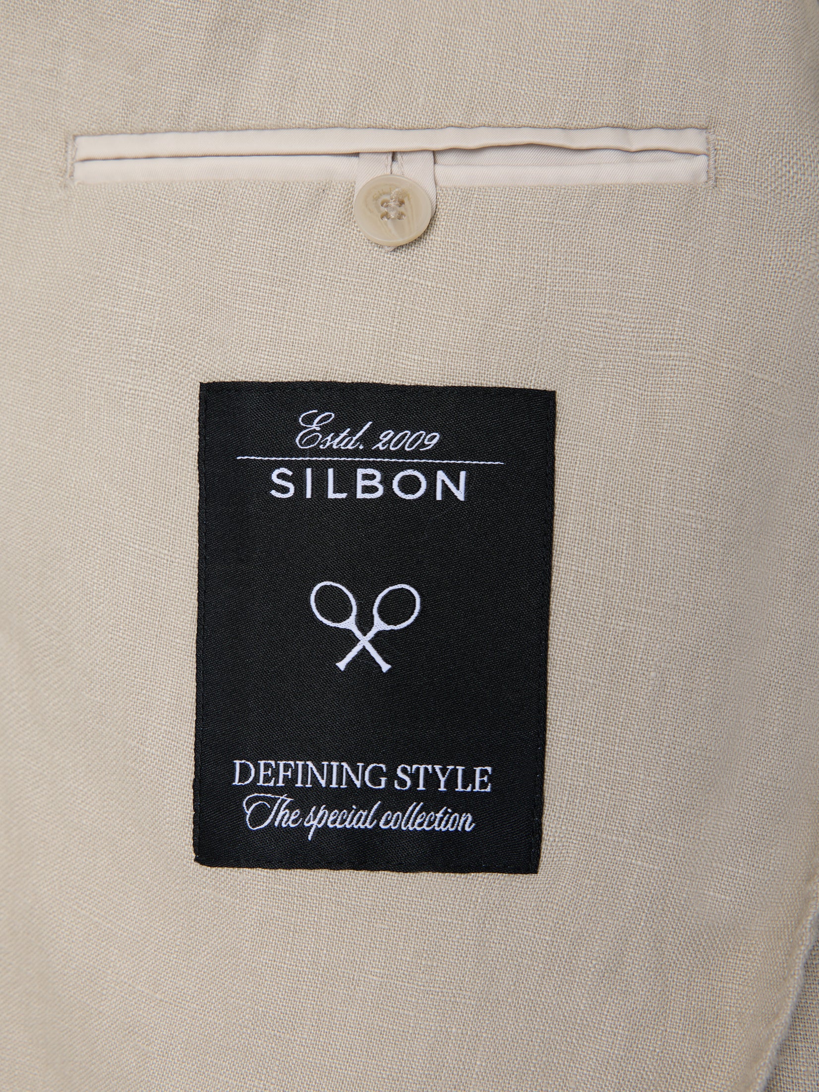 Beige comfort double-breasted jacket