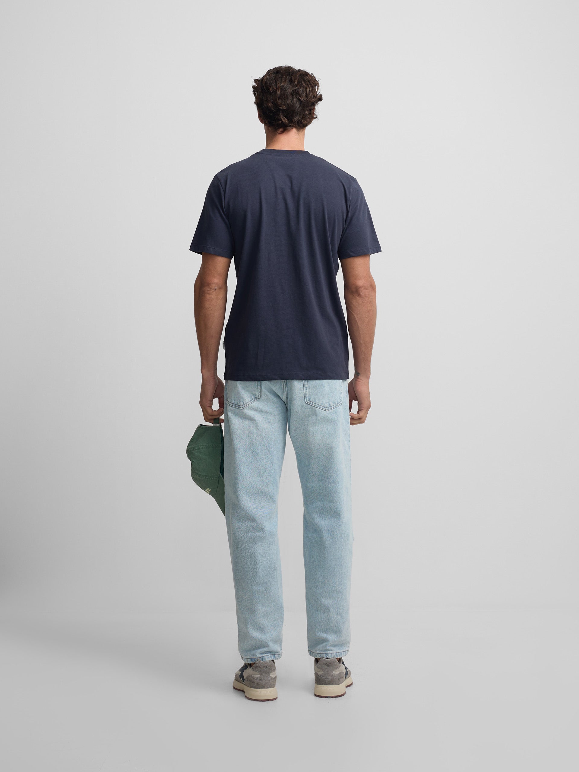 Camiseta lisa minilogo parche azul marino