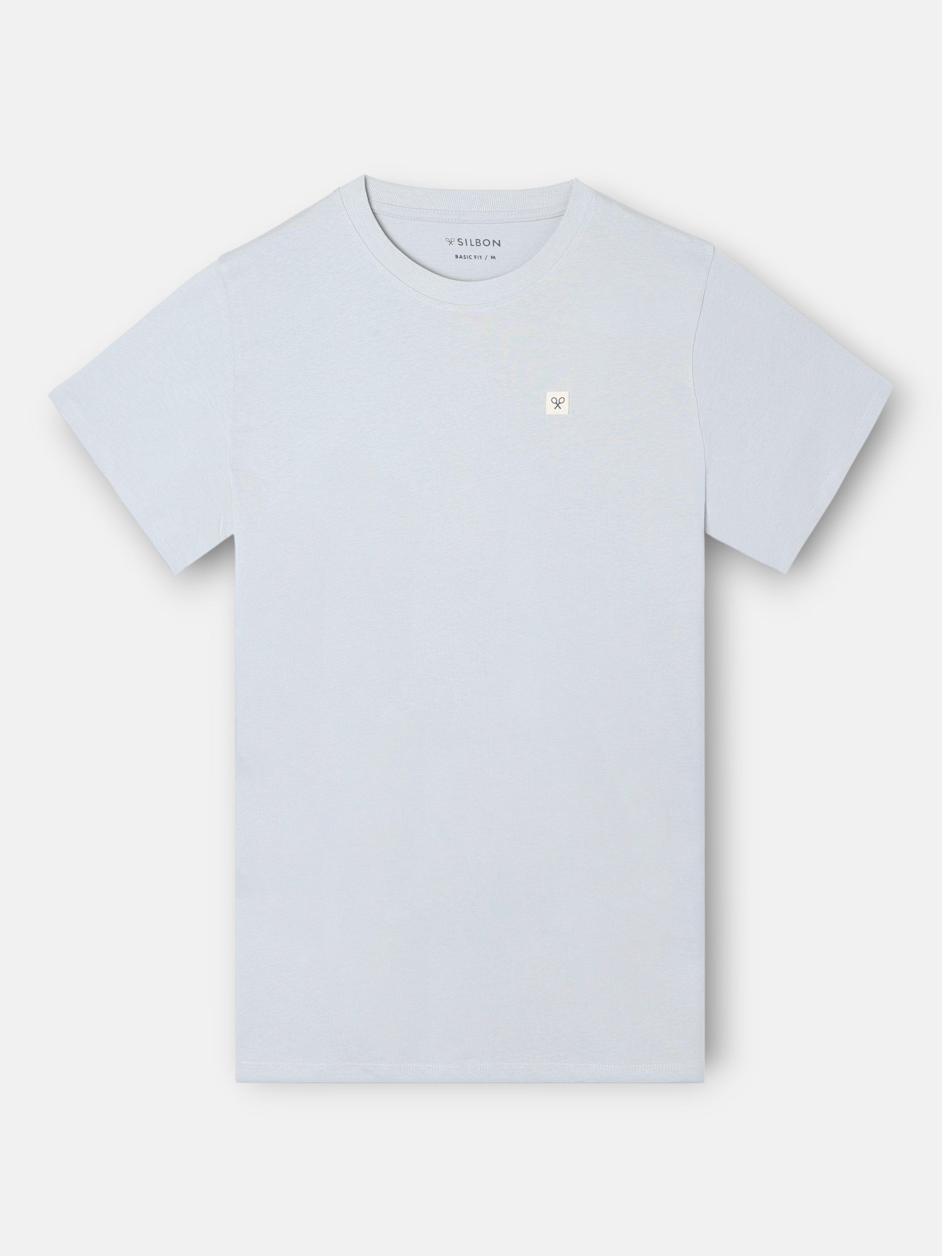 T-shirt lisa minilogo emblema azul claro