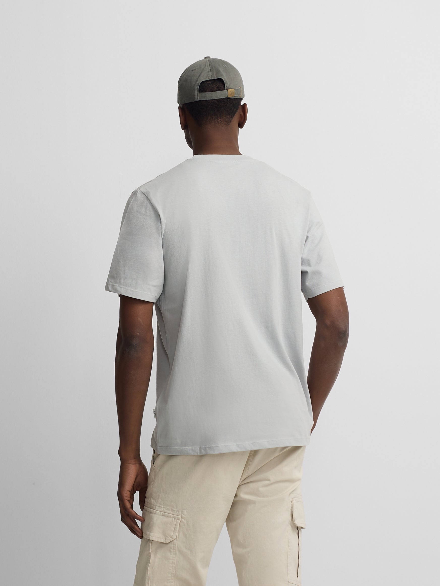 T-shirt lisa minilogo emblema azul claro