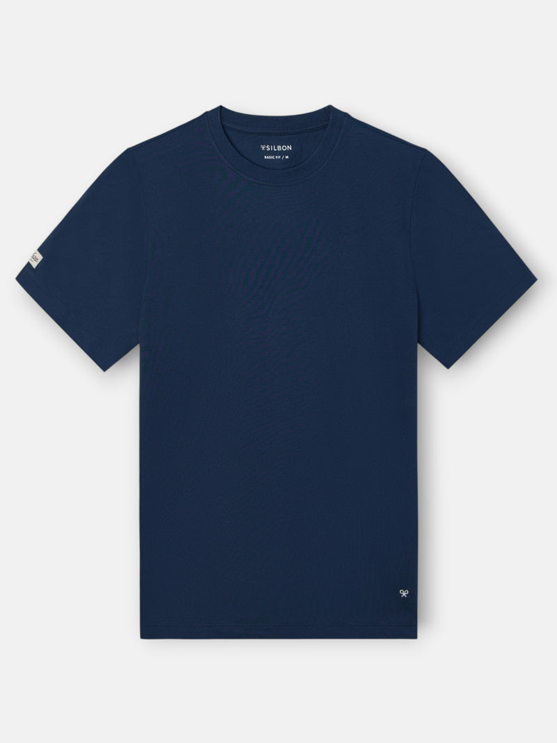 Camiseta clasica etiqueta azul marino
