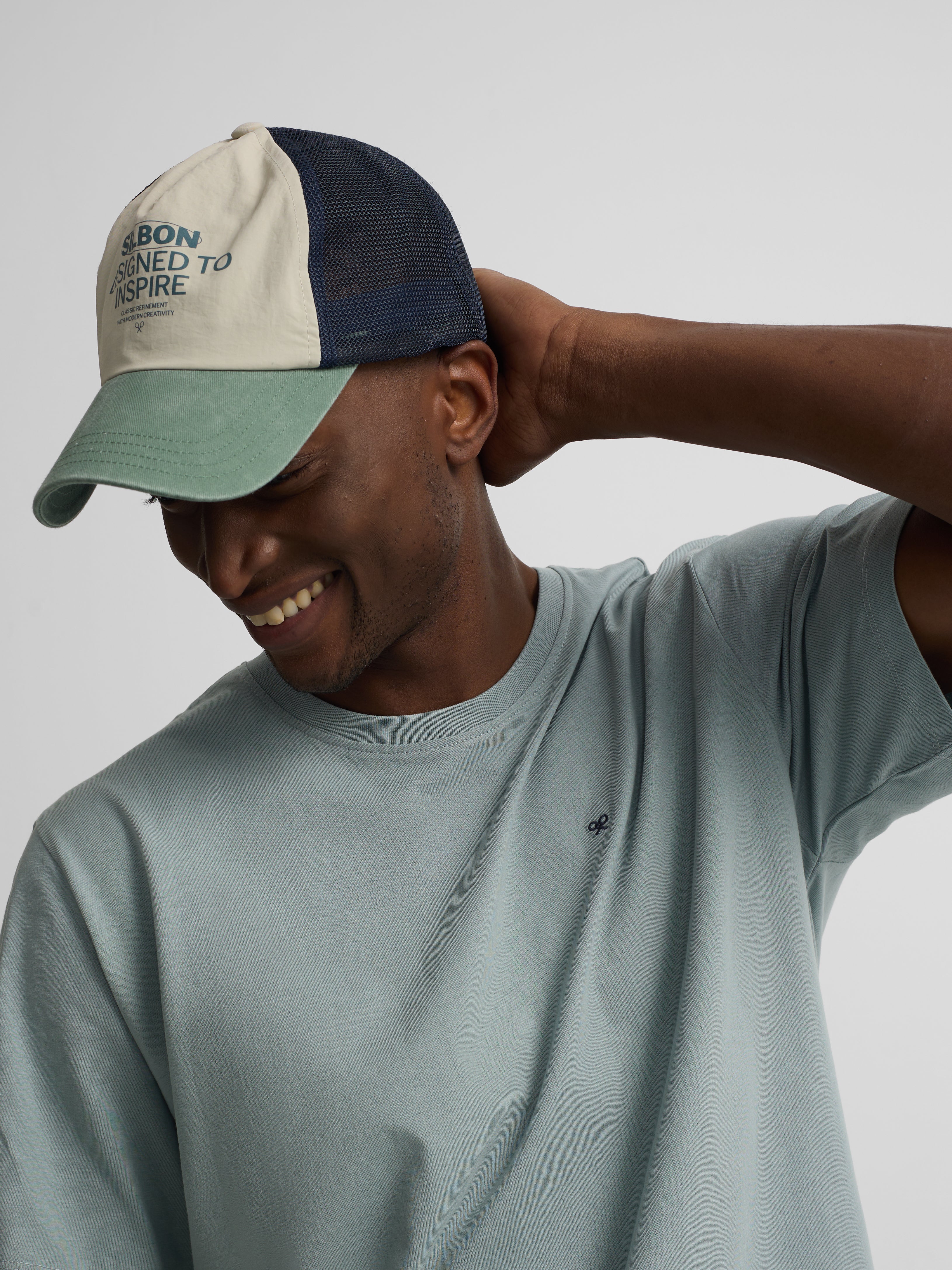 T-shirt minilogo verde cinzento