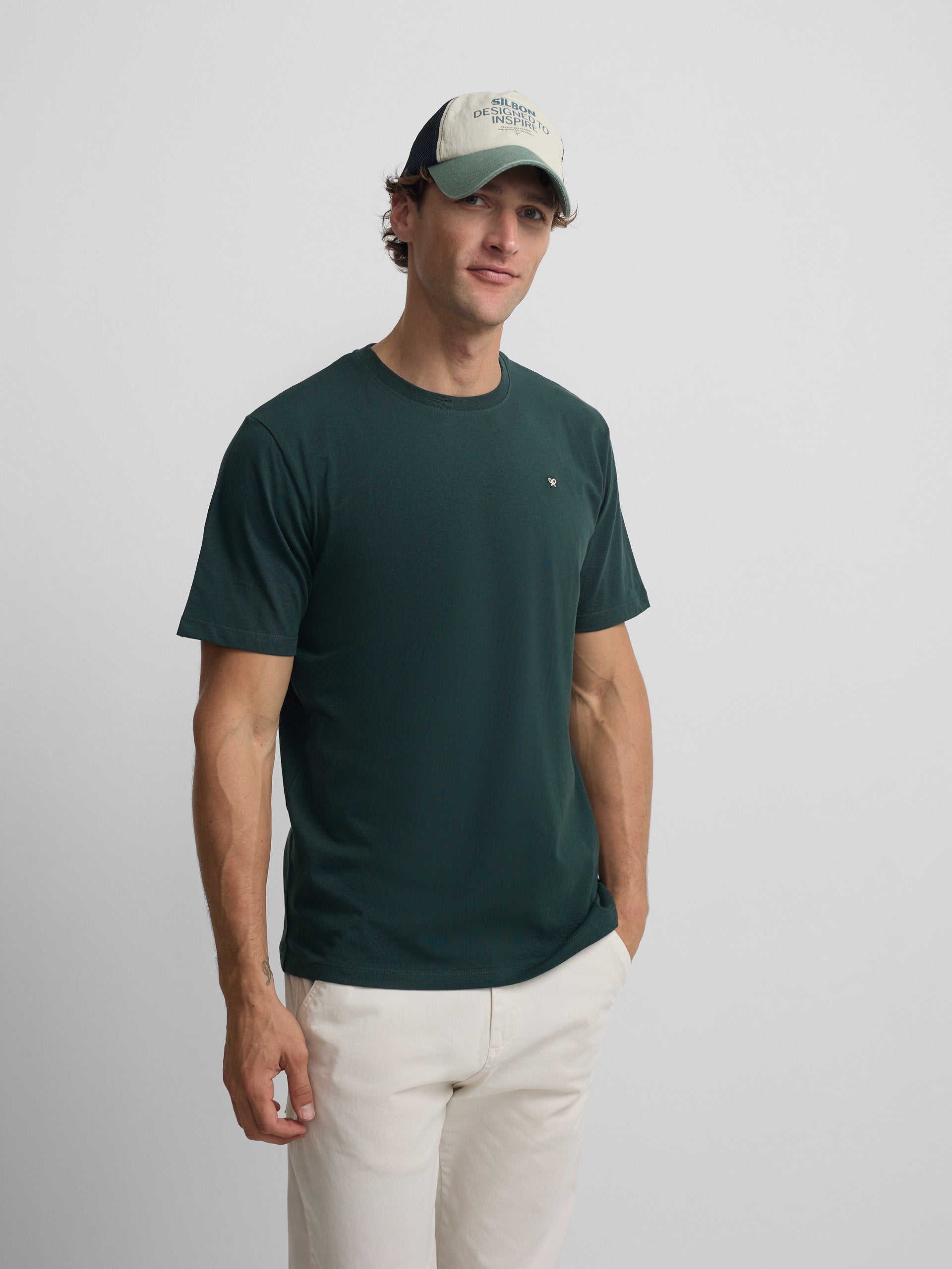 Camiseta minilogo verde oscuro