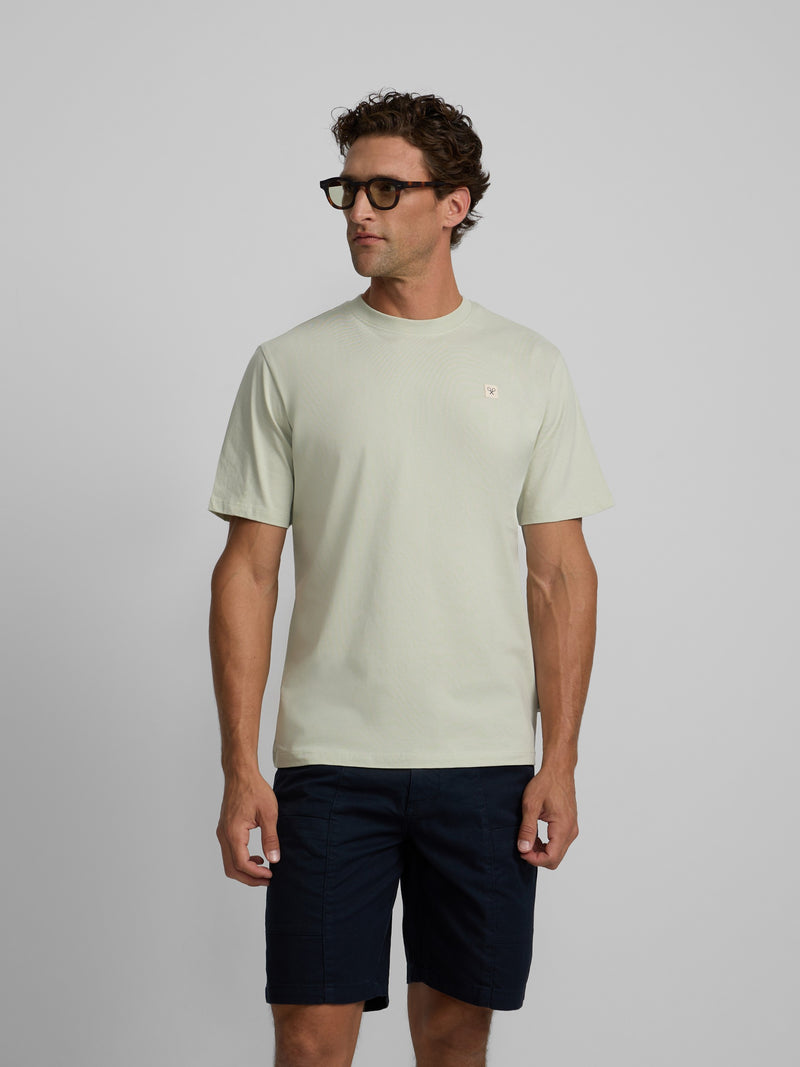 T-shirt lisa minilogo emblema verde claro