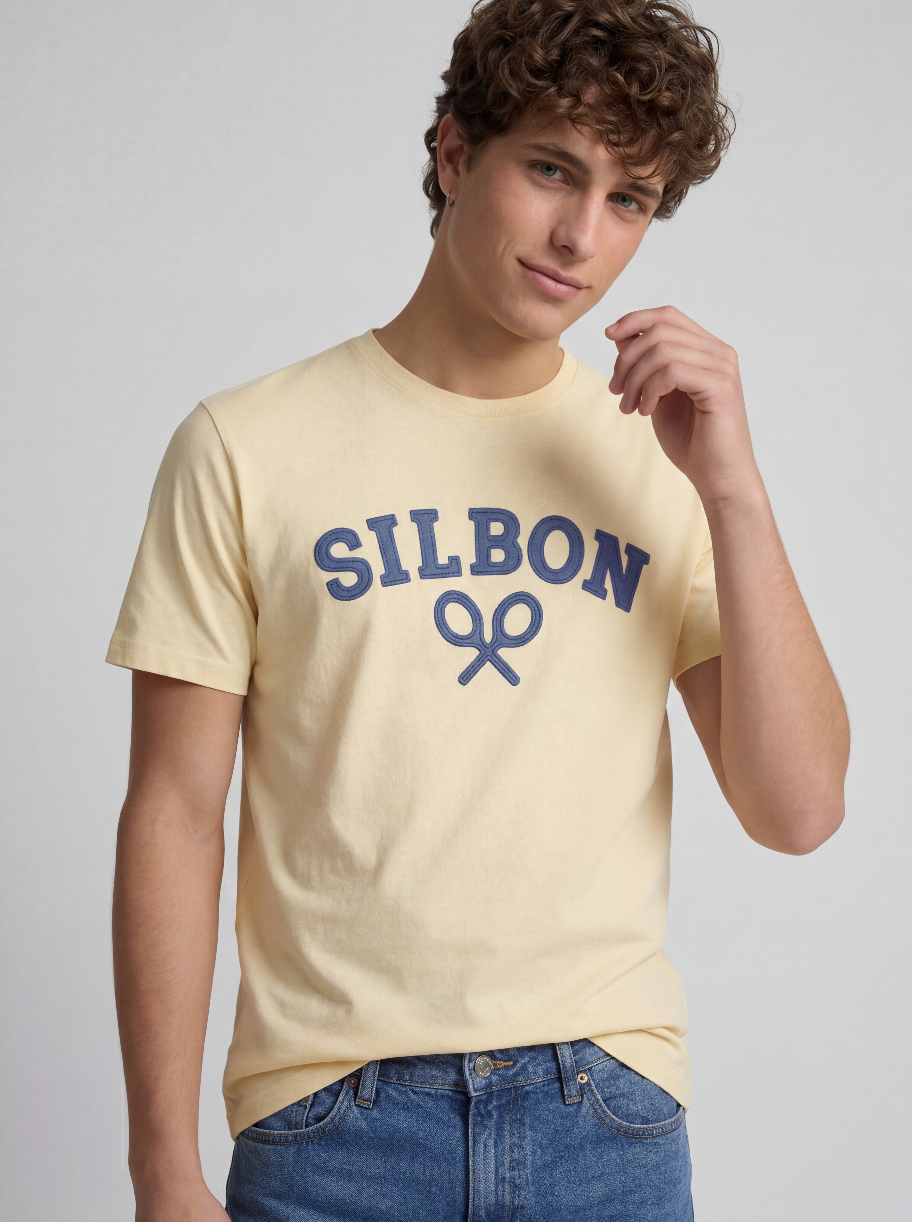 Camiseta raqueta media amarillo