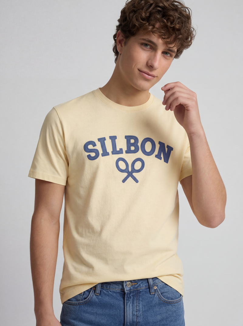 Camiseta raqueta media amarillo