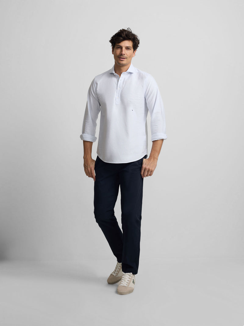 Oxford striped light blue sport polo