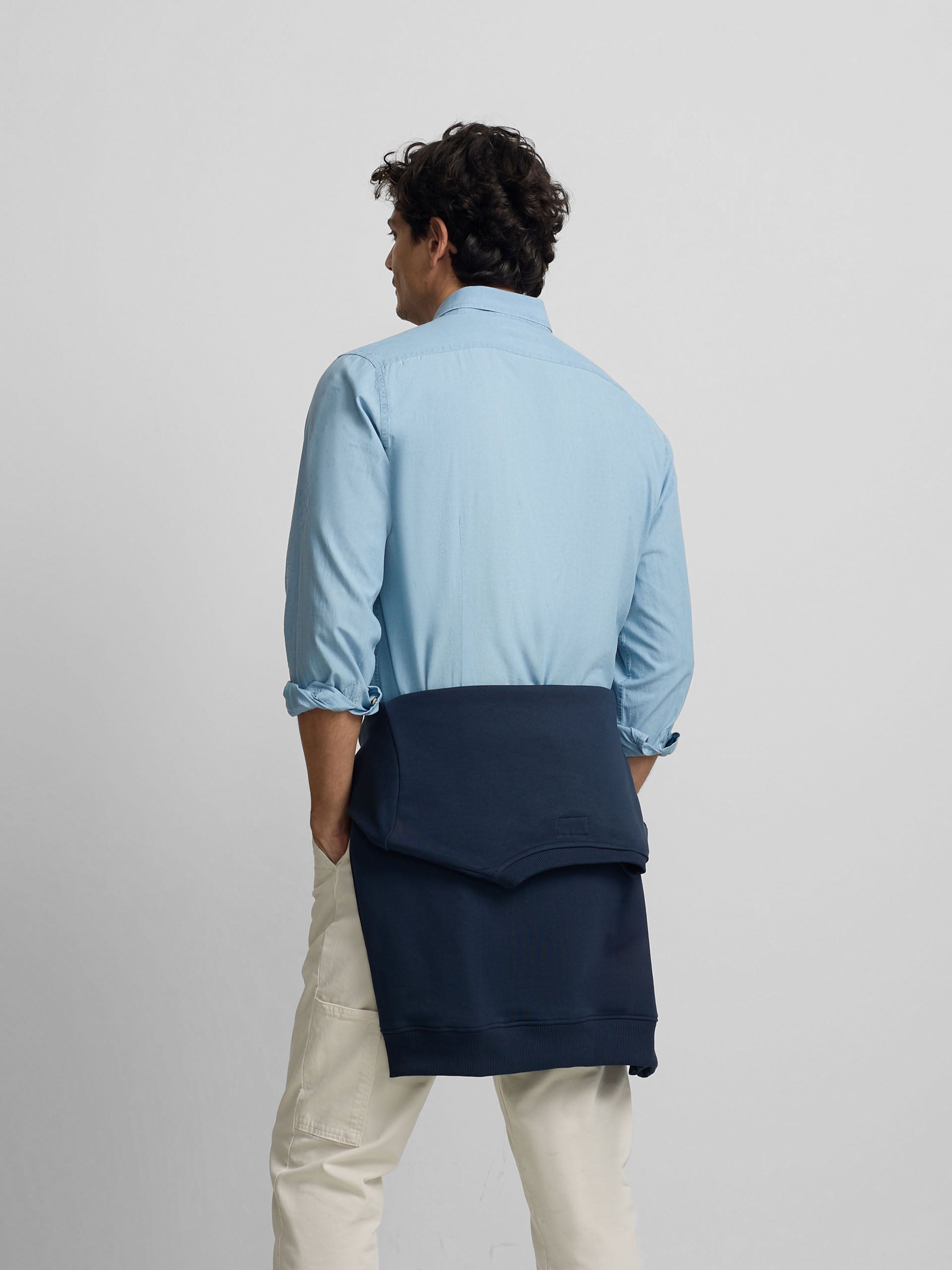 Camisa desportiva denim azul claro