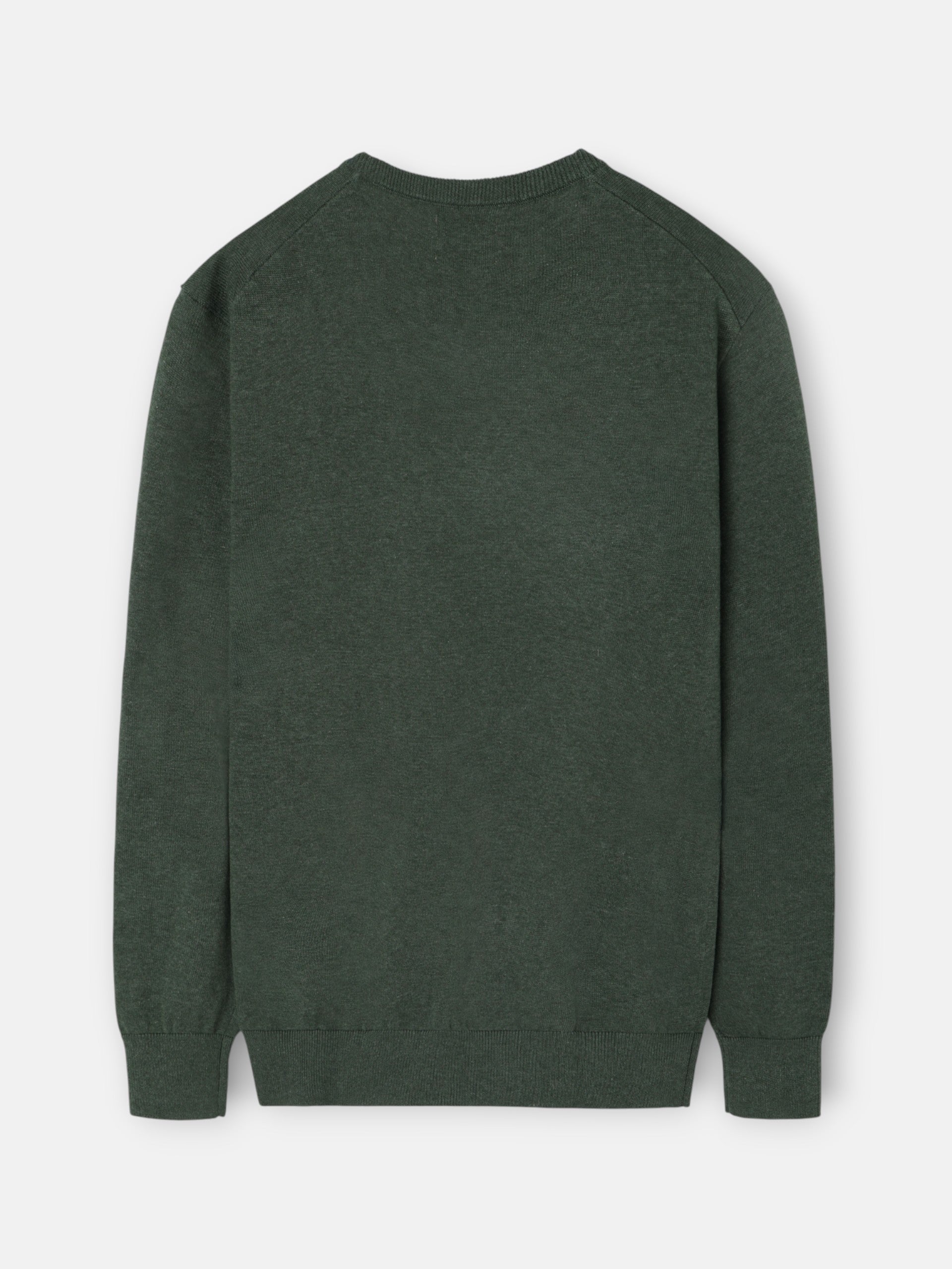 Jersey liso cuello pico verde oscuro