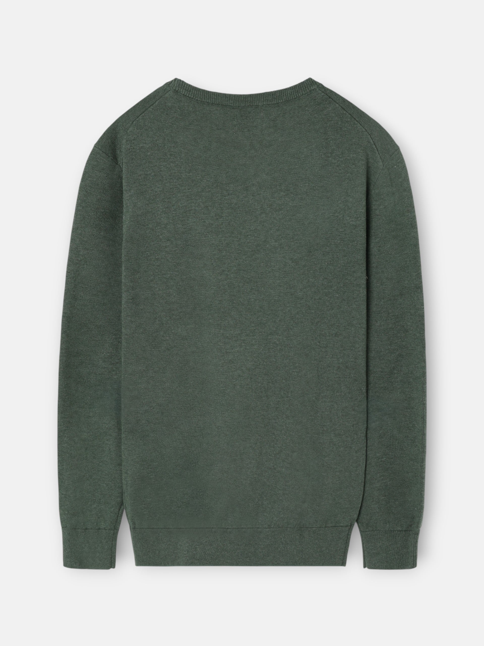 Camisola lisa de gola redonda verde