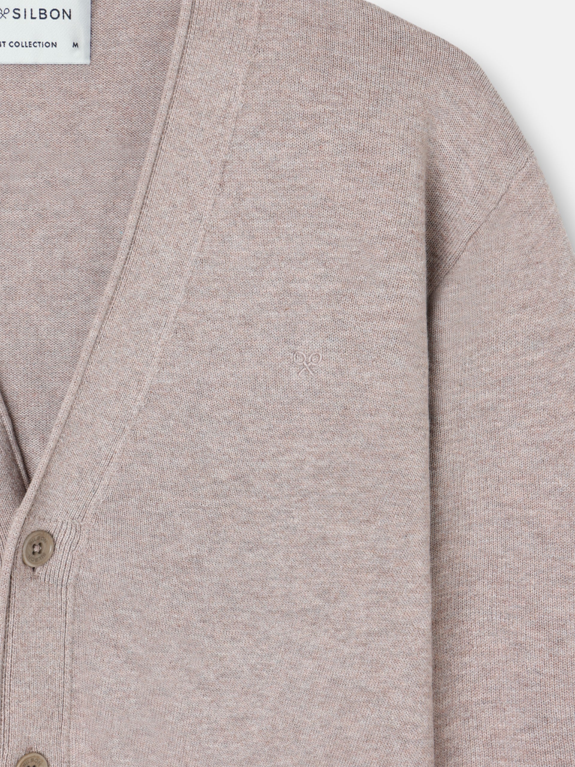 cardigan beige moyen à boutons