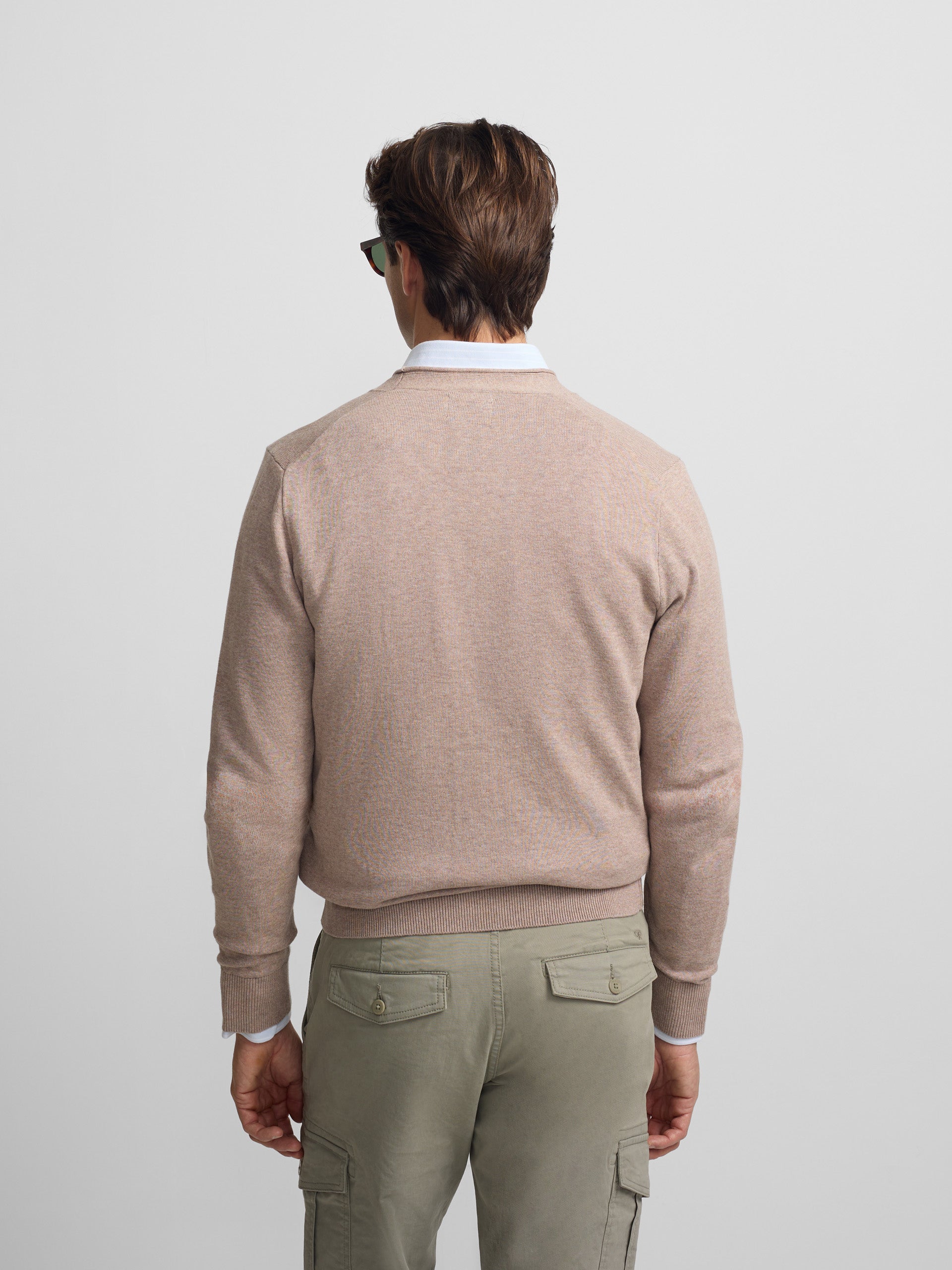 Cardigan botones beige medio