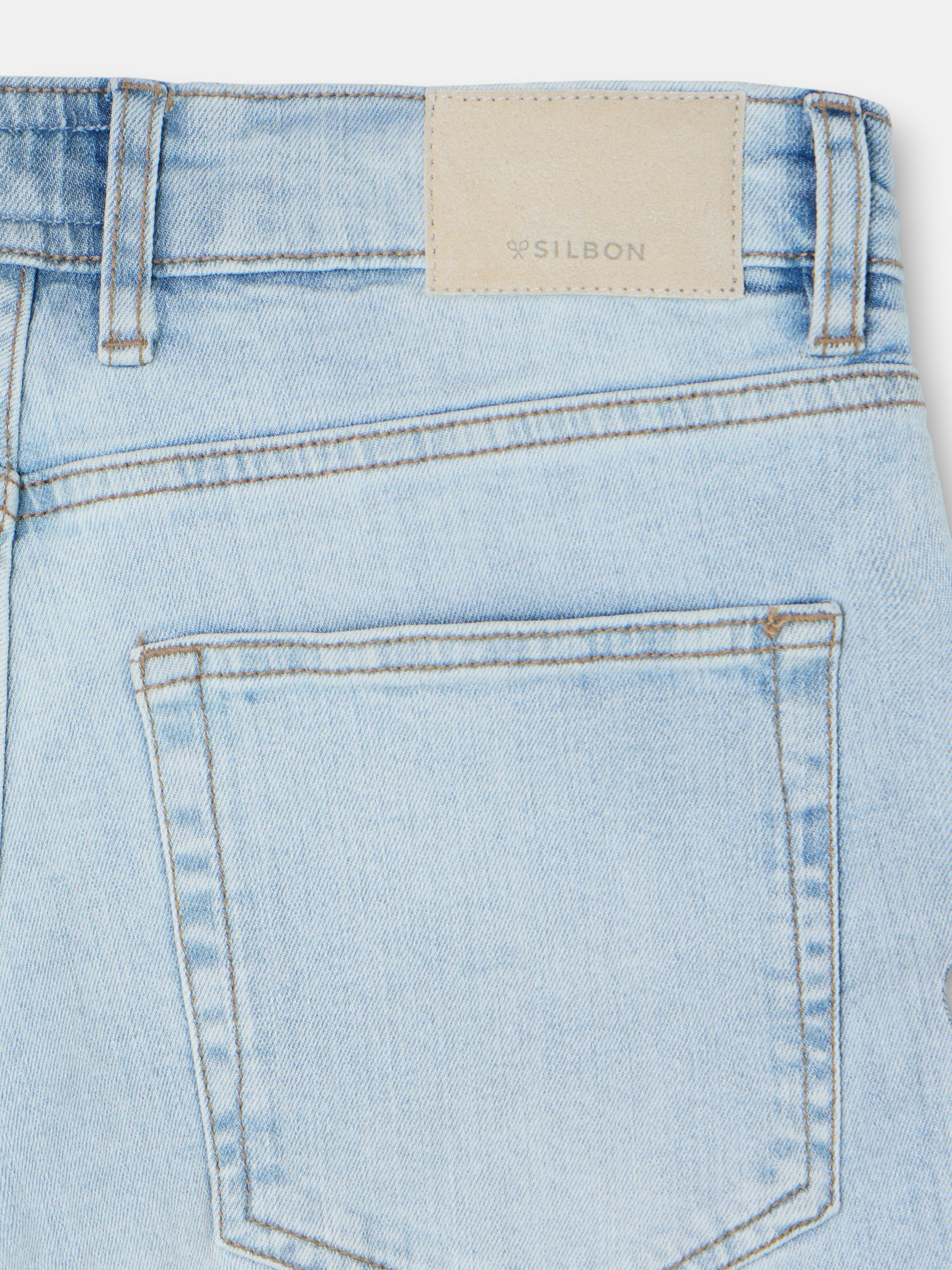 Light blue denim sports pants