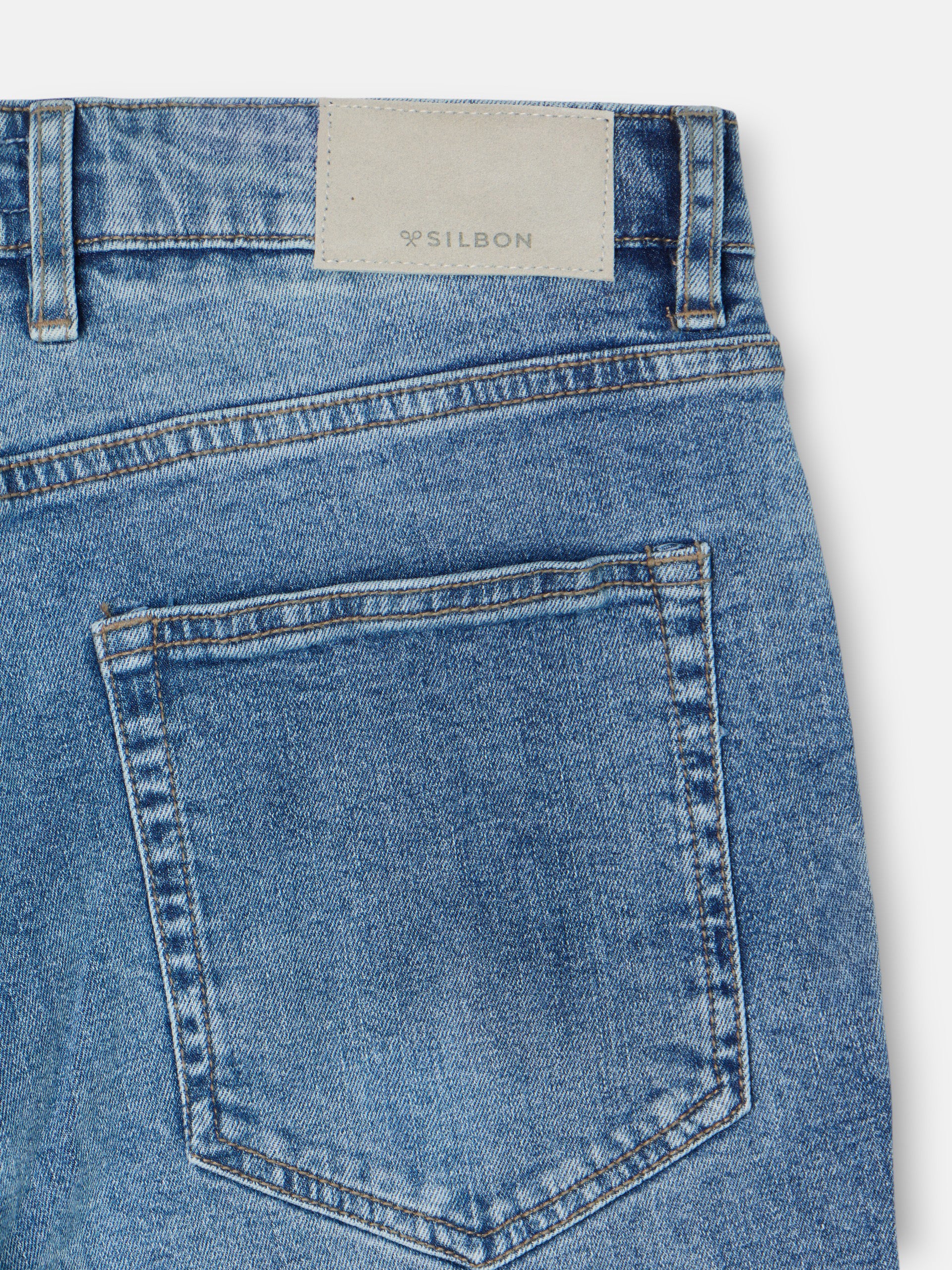 Medium blue denim sport pants