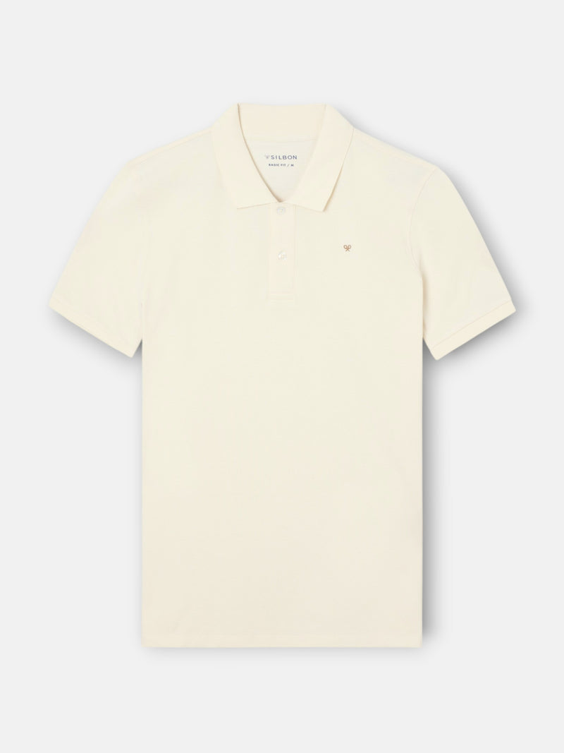 Polo clasico liso crema