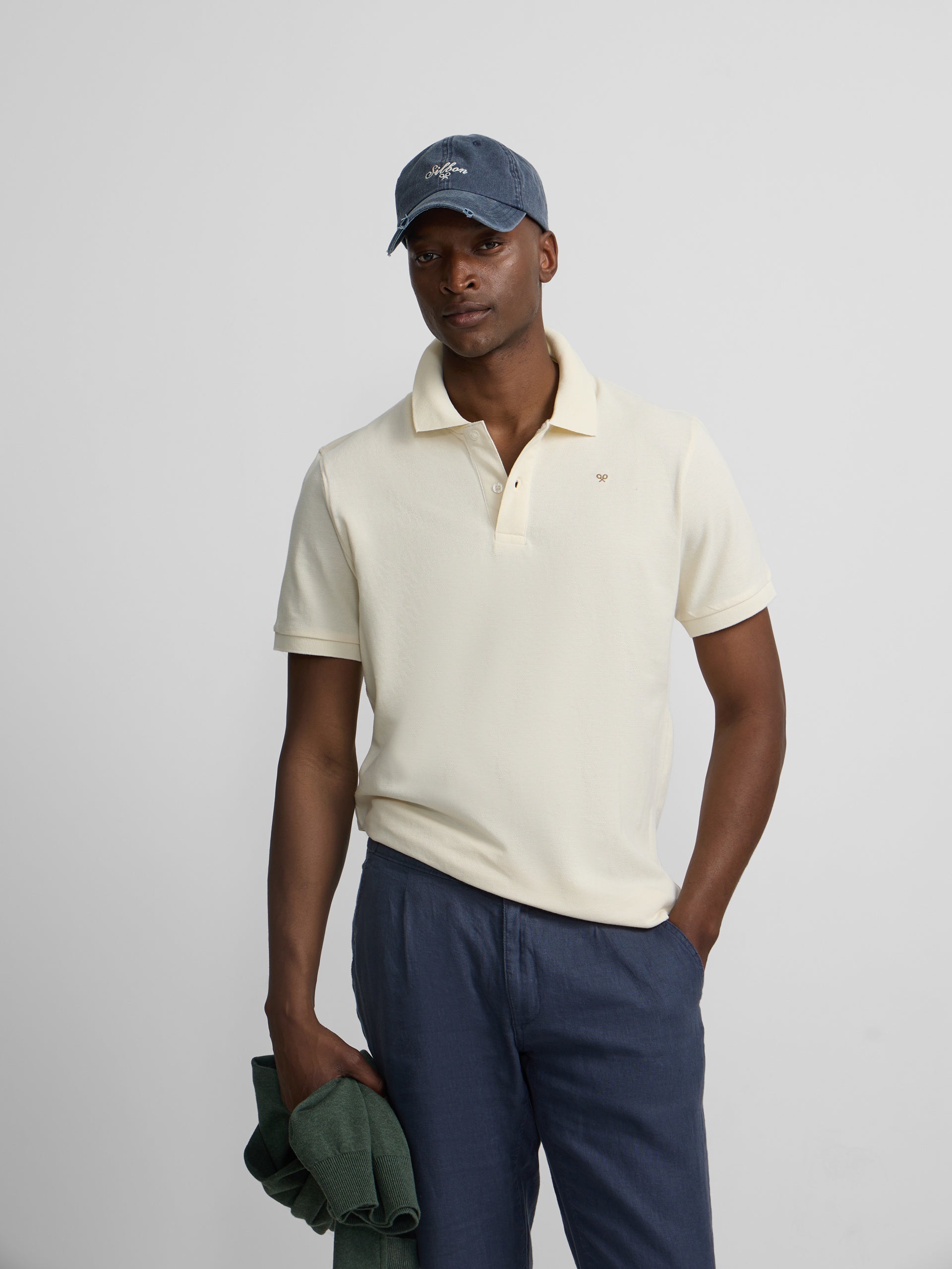 Classic plain cream polo