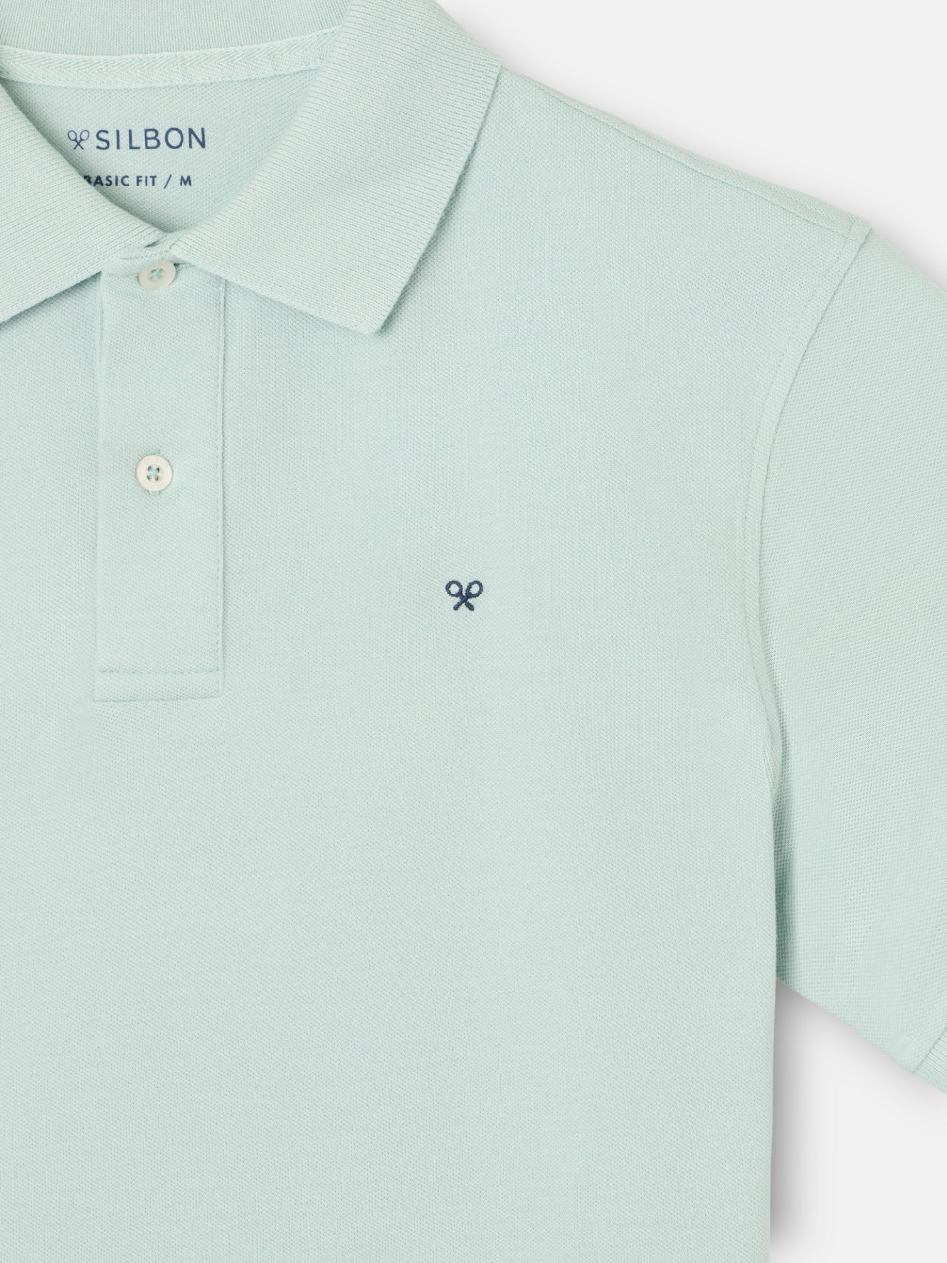 Polo clasico liso azul claro