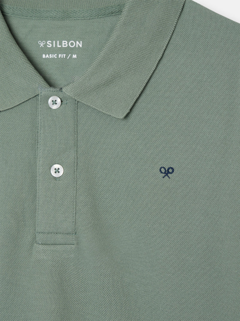 Polo clássico liso verde