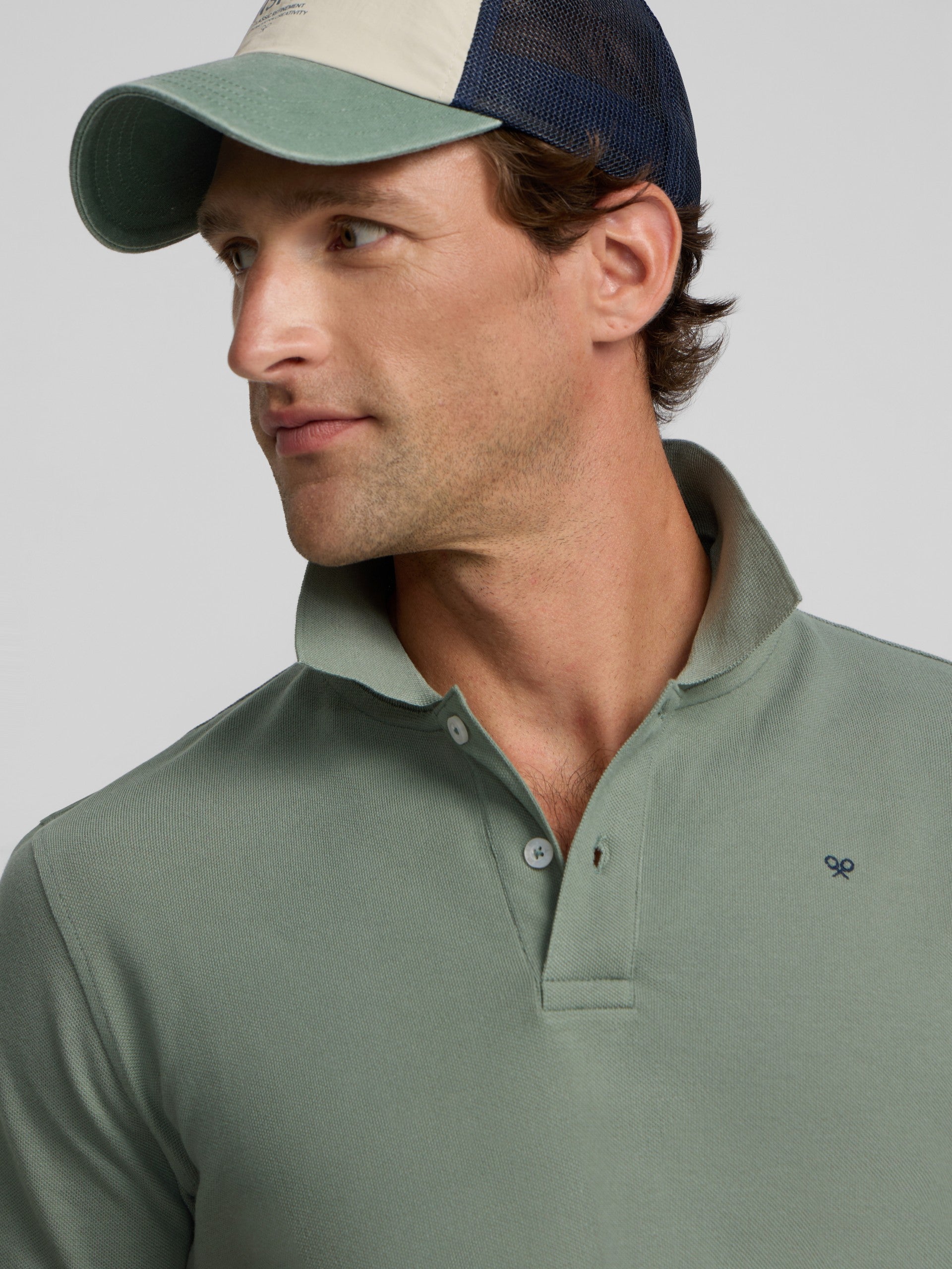 Classic plain medium green polo