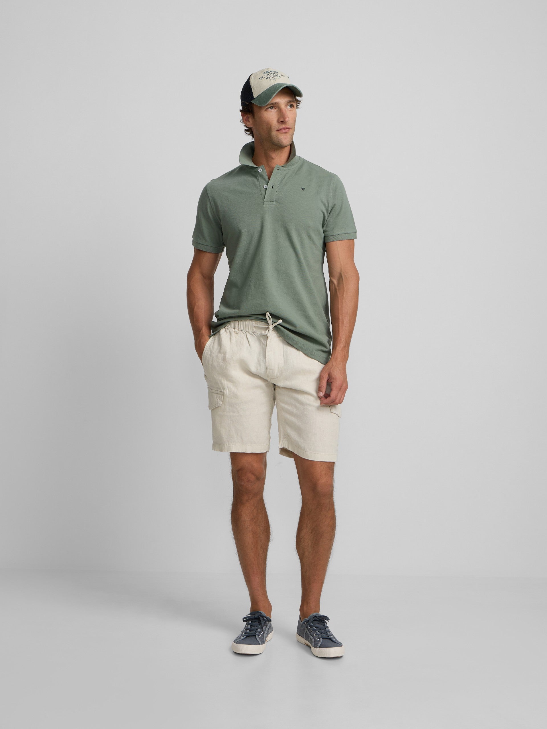 Classic plain medium green polo