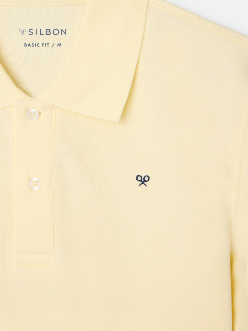 Polo clássico liso amarelo