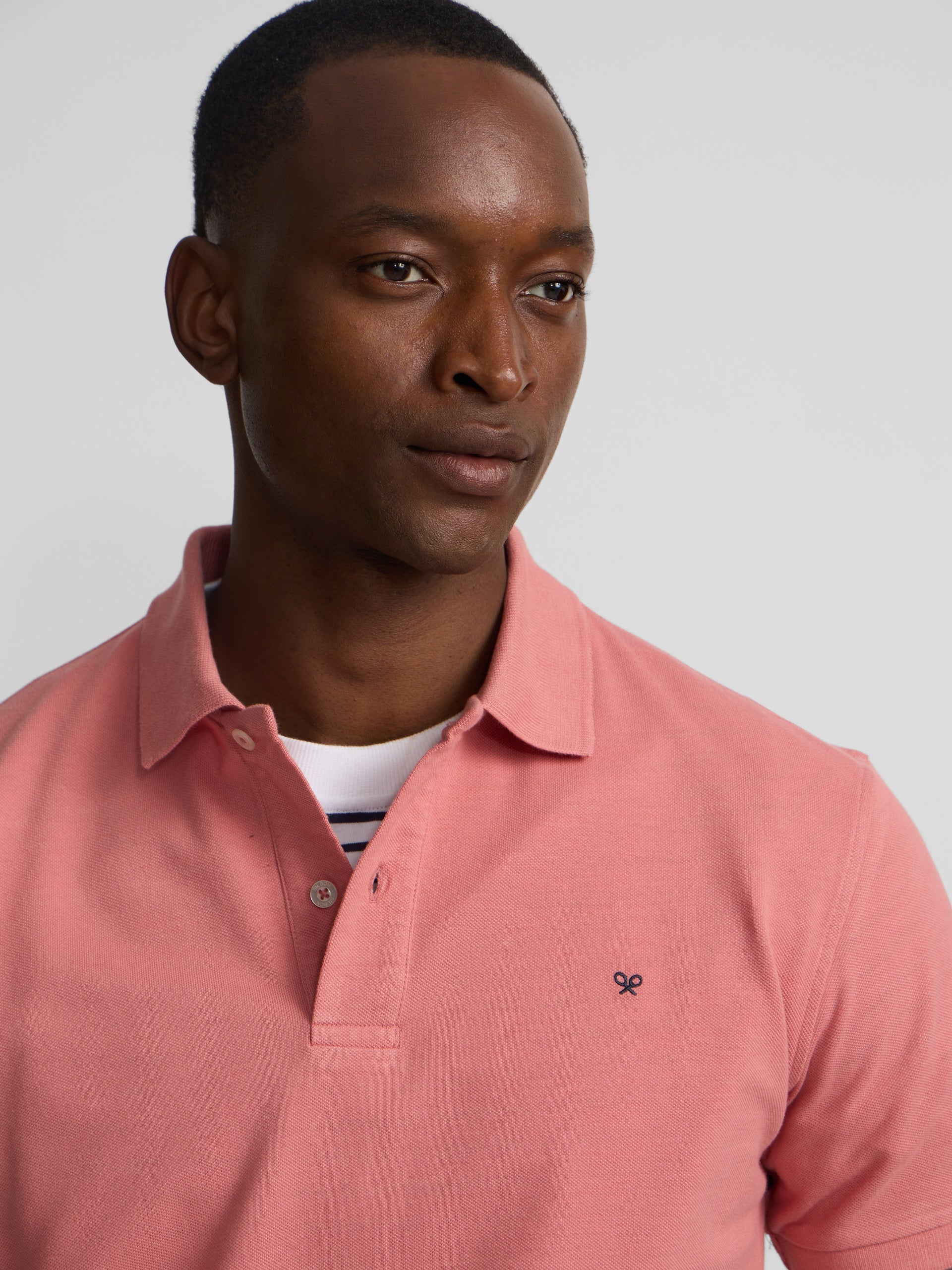 Classic plain coral polo