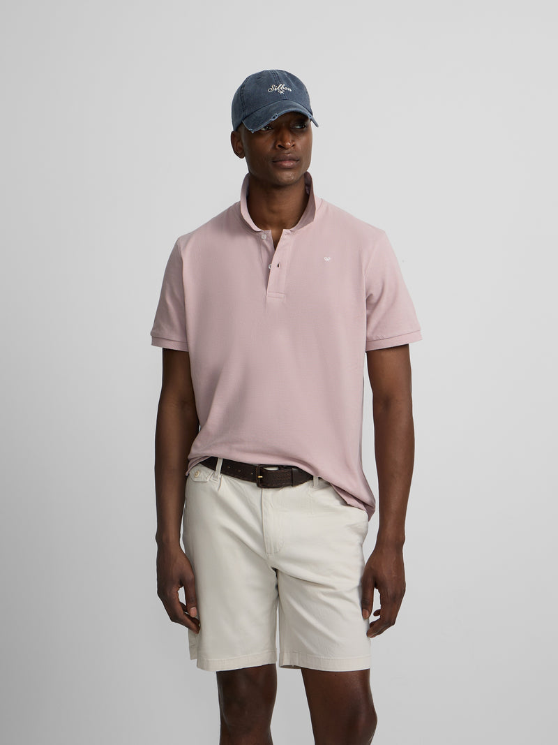 Polo clássico liso rosa