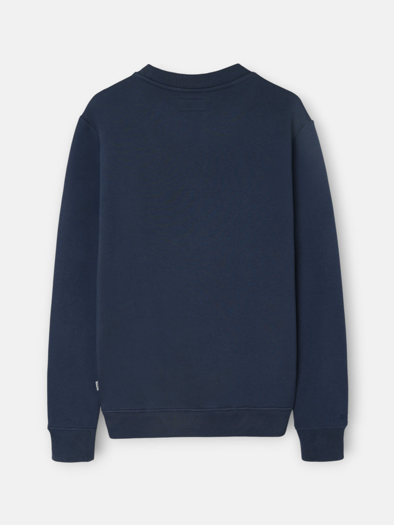 Silbon navy blue sweatshirt with mini terry logo