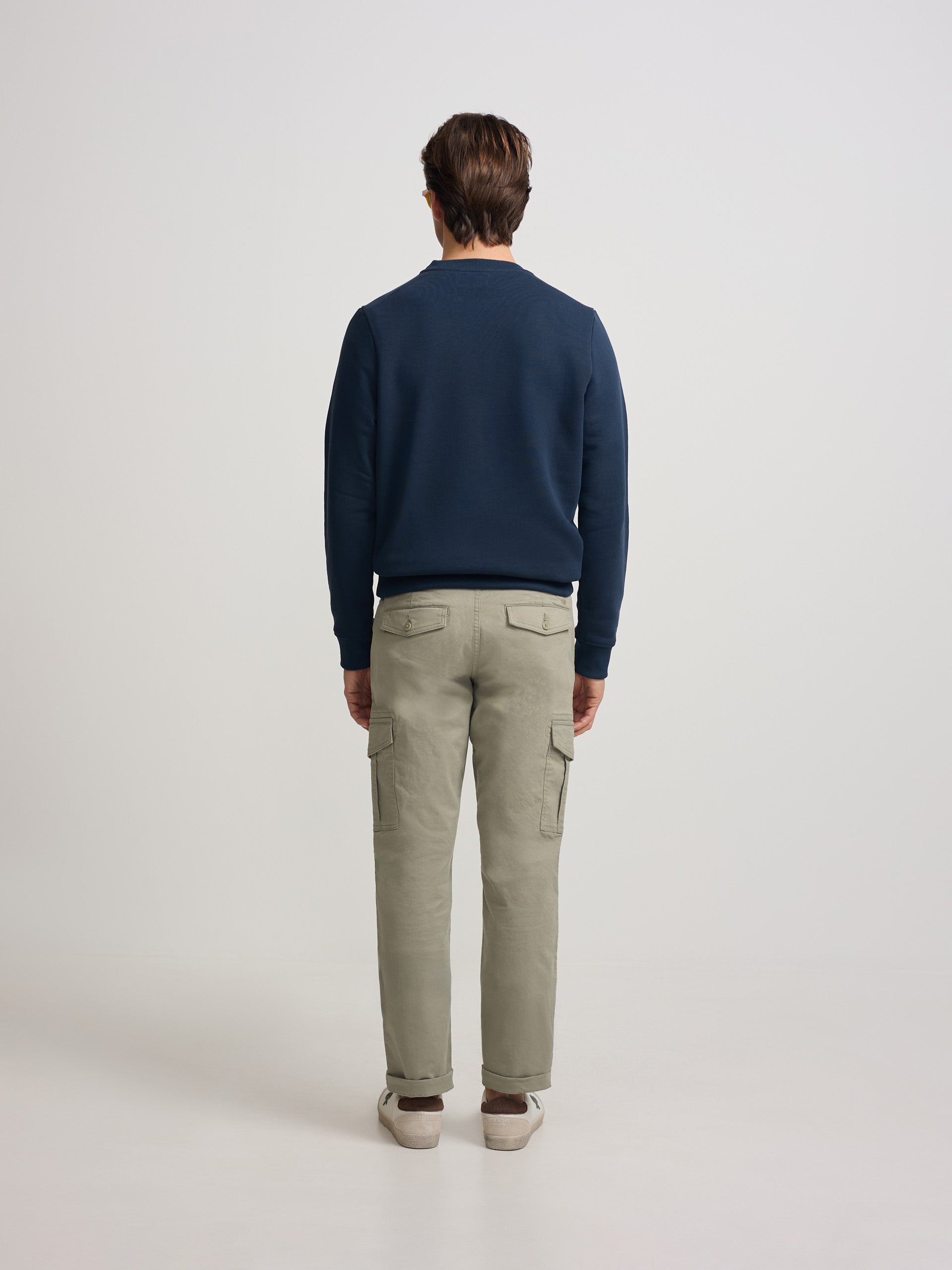 Silbon mini logo navy blue terry cloth sweatshirt