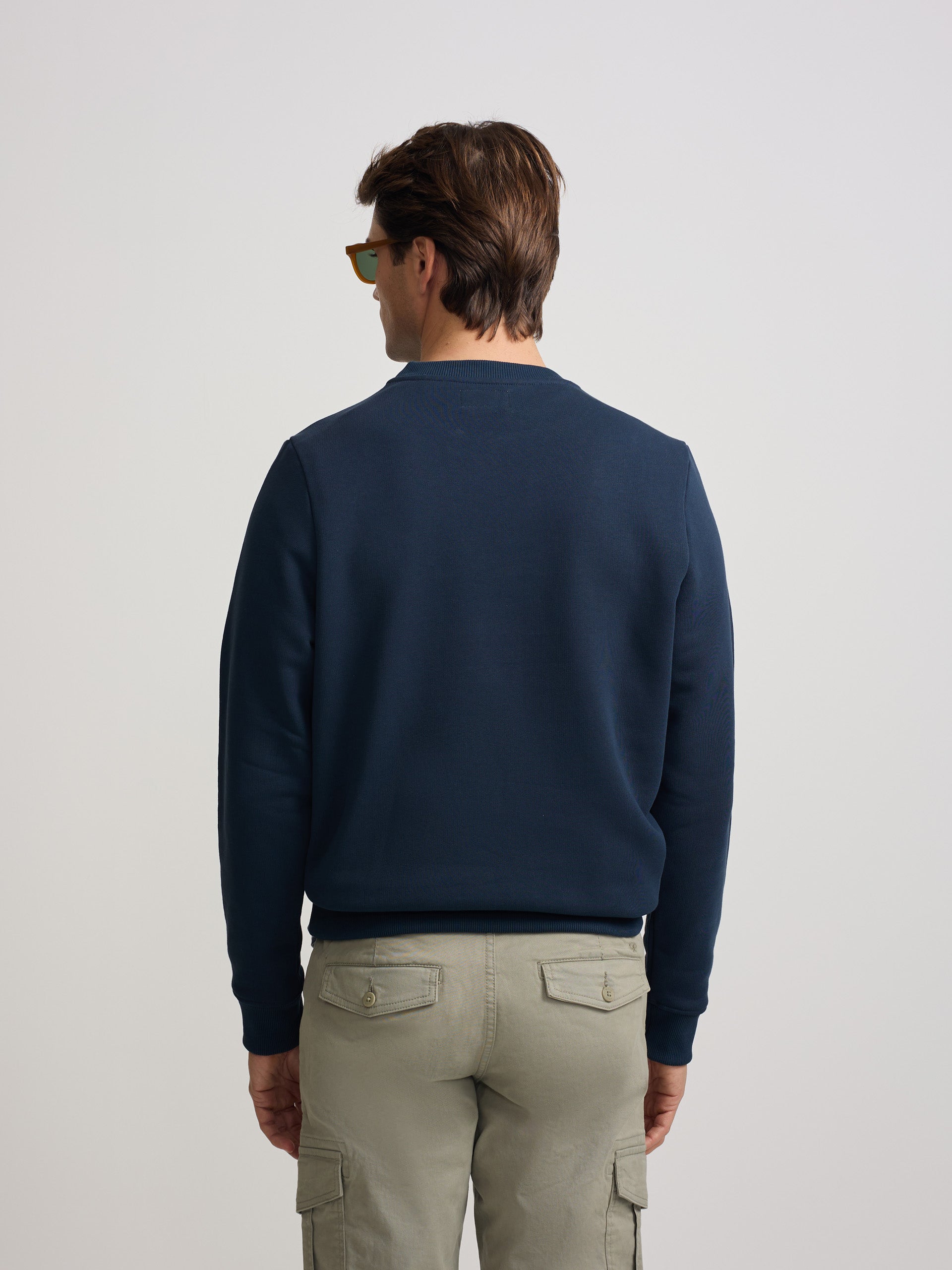 Sudadera Silbon minilogo rizo azul marino