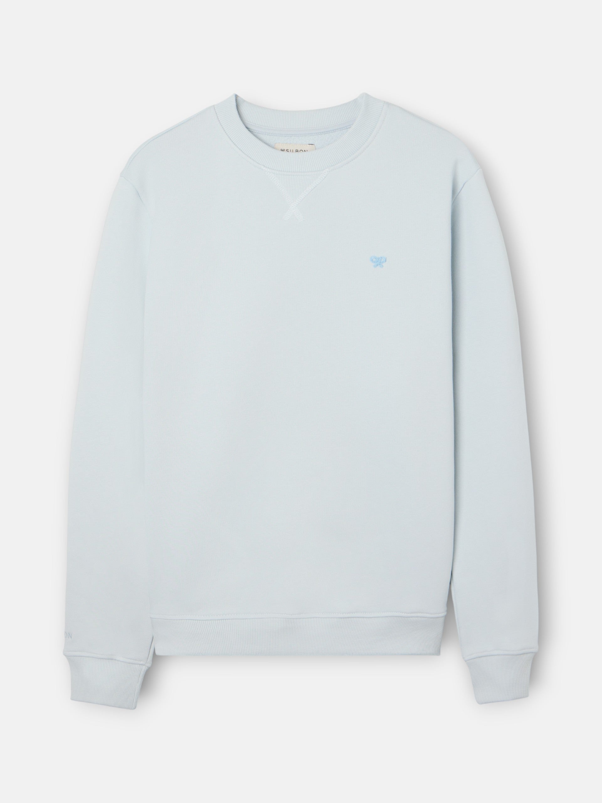 Sudadera Silbon minilogo rizo verde gris