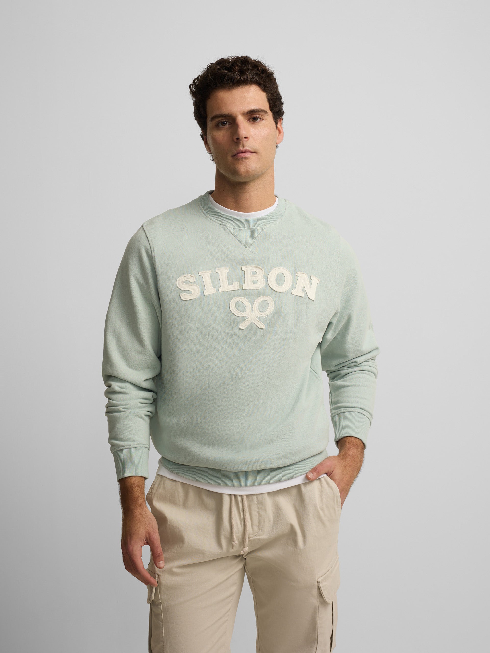 Sudadera Silbon raqueta media aguamarina