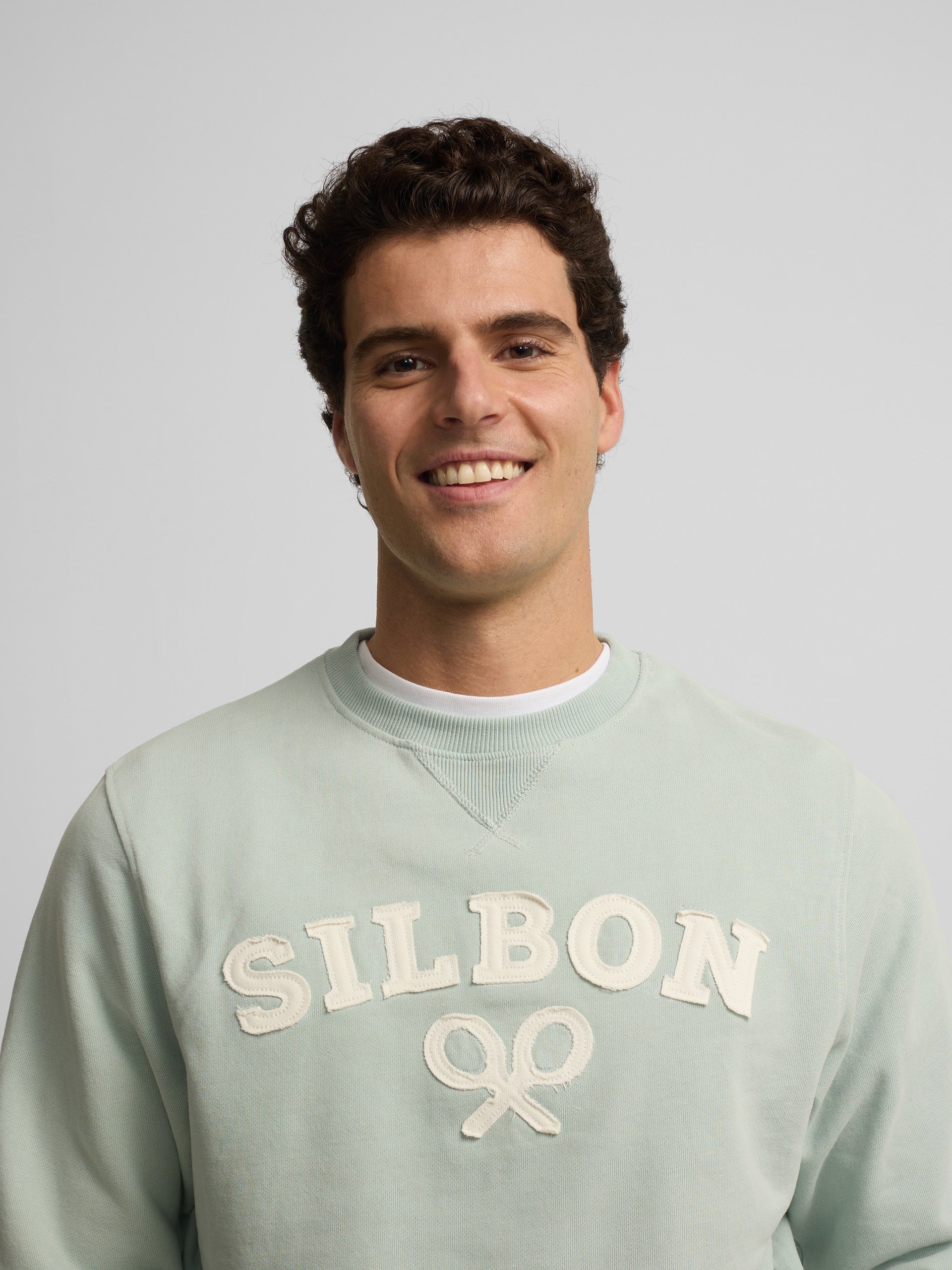 Sudadera Silbon raqueta media aguamarina